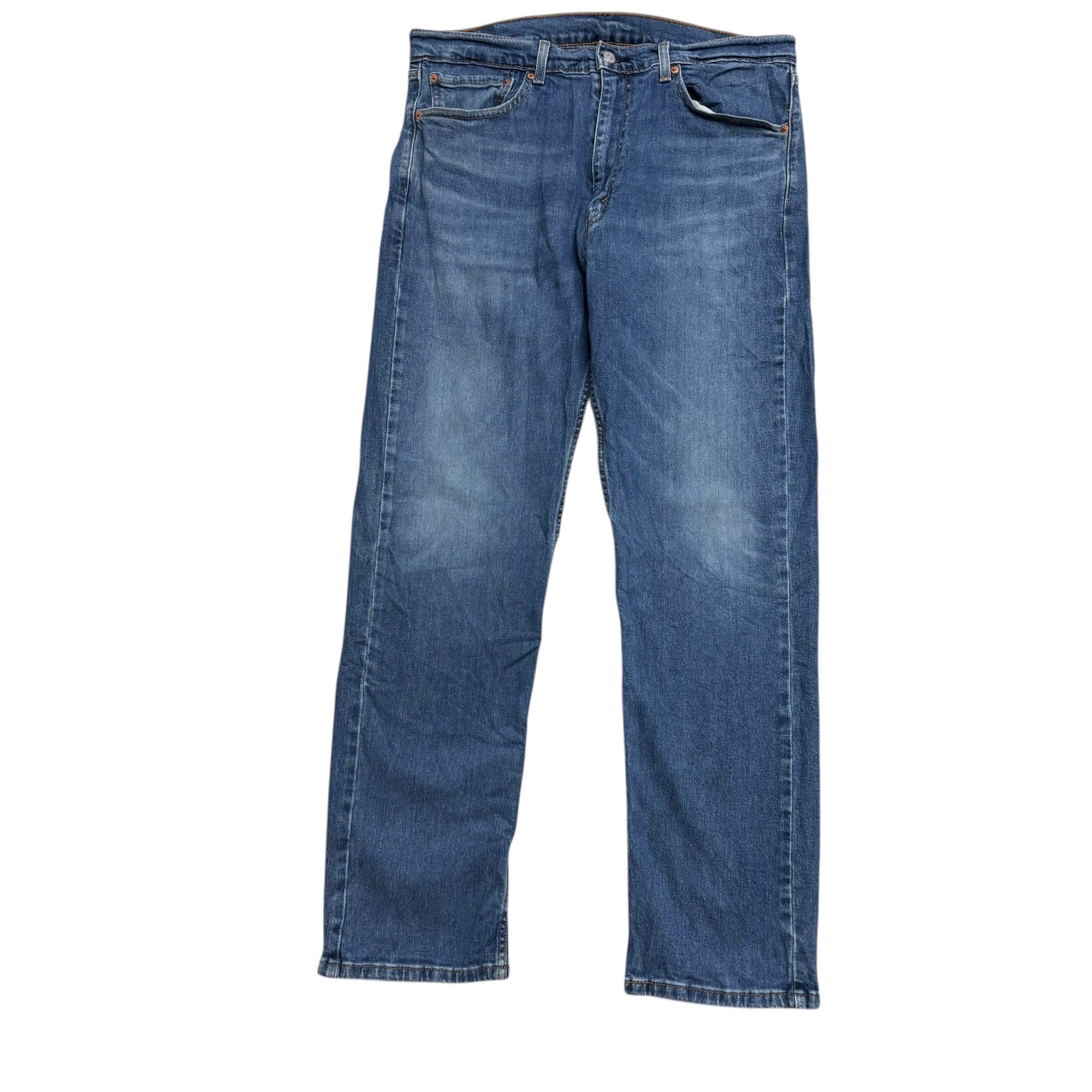 Levis 505 Jeans W36 L32 Mens Mid Blue Regular Straight Fit Stretch Denim