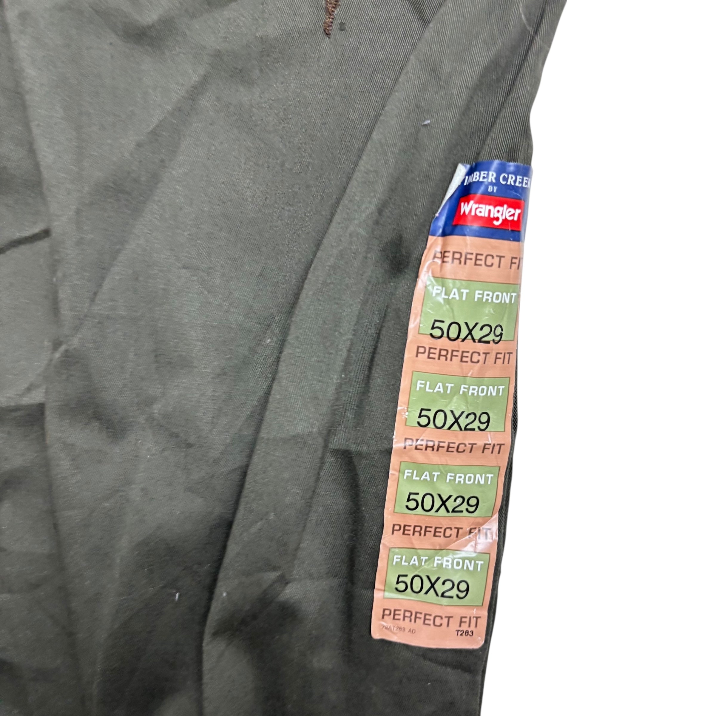 Wrangler Trousers W50 L29 Mens Green Relaxed Straight Fit Vintage Pants (E)