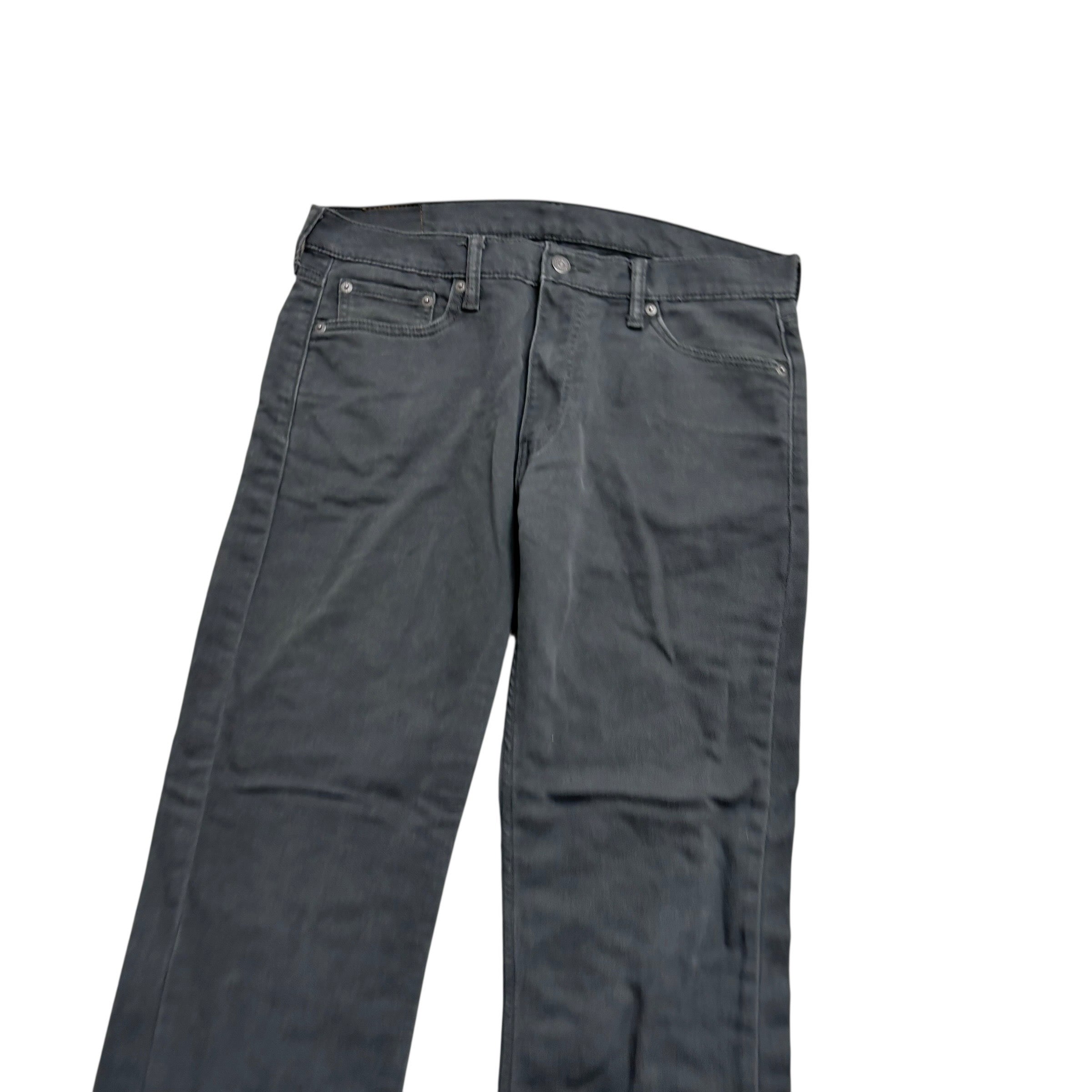Levis 513 Trousers W33 L32 Mens Grey Slim Straight Fit Stretch Cotton Pants
