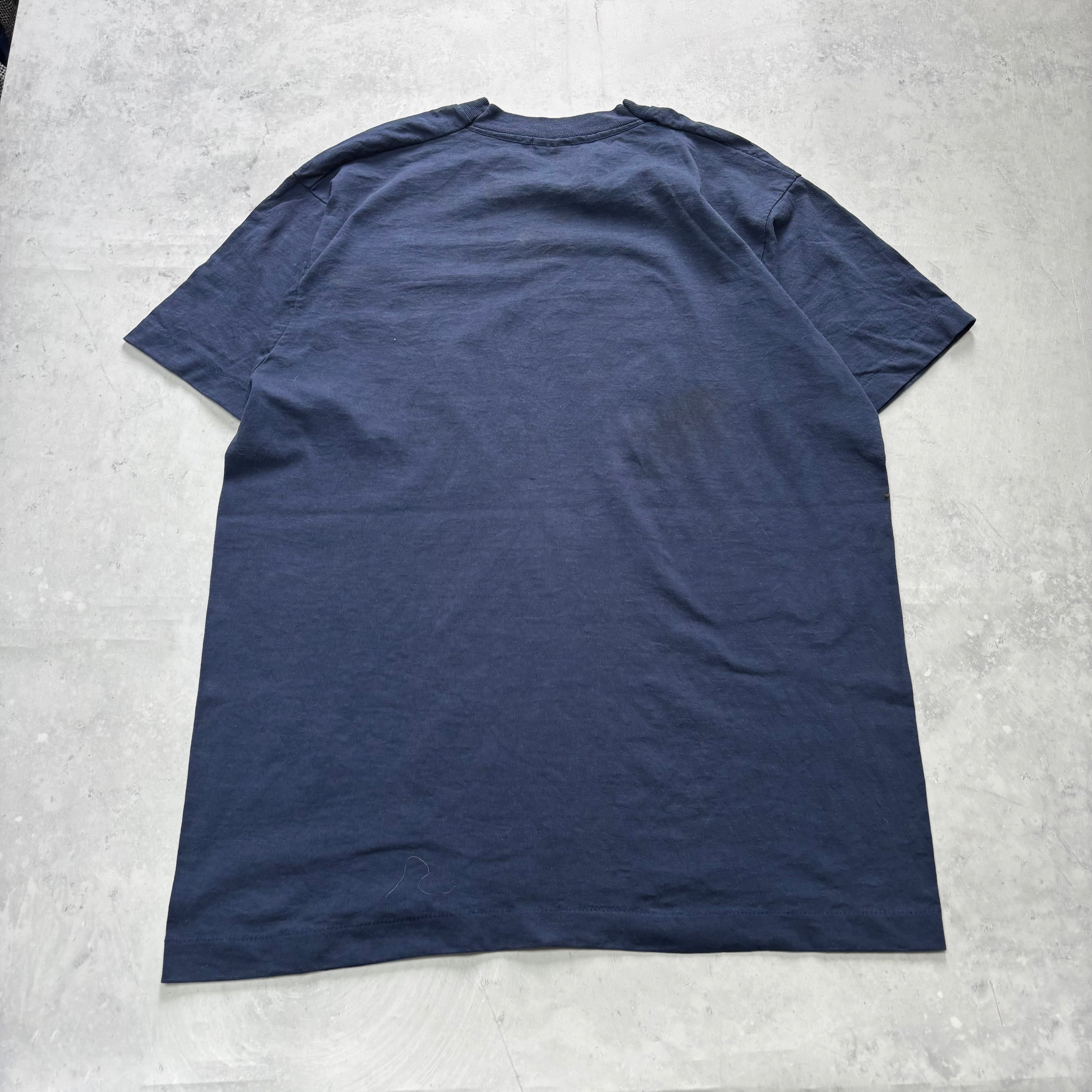 Vintage T Shirt Mens XL Navy Blue Single Stitch Graphic Print 90s USA Band (F)