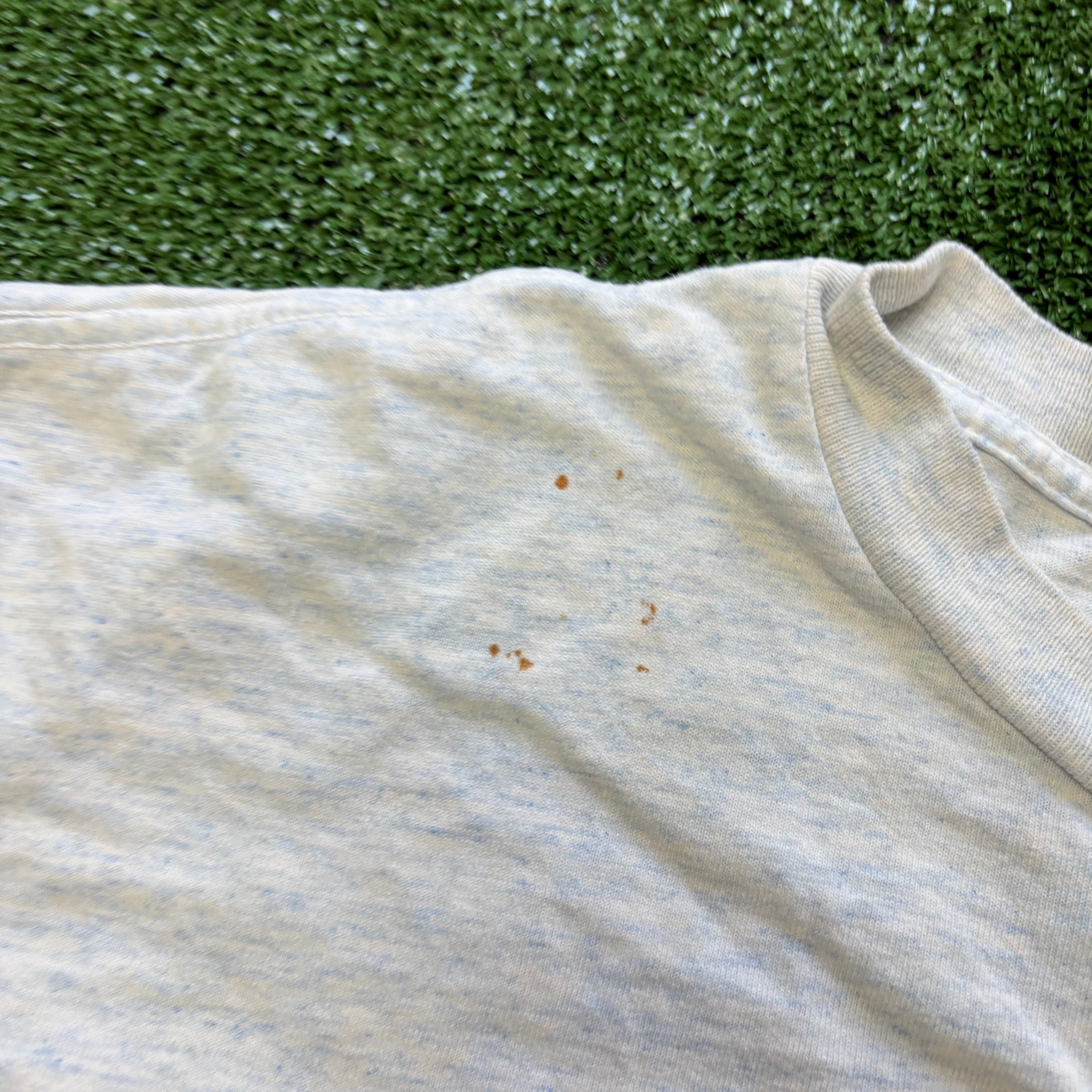 Vintage T Shirt Mens Medium Grey Single Stitch Graphic Print 90s (F)