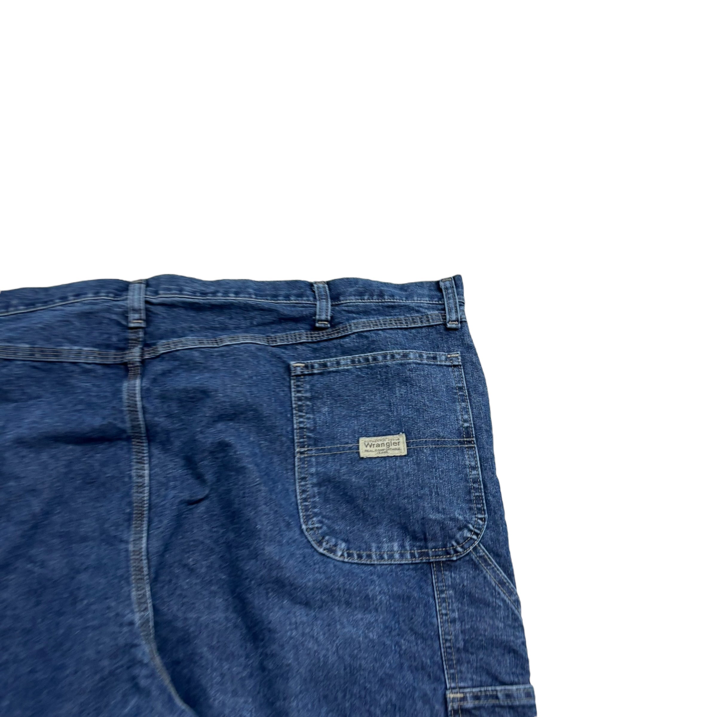 Wrangler Carpenter Jeans W50 L32 Mens Mid Blue Relaxed Straight Fit Denim (E)
