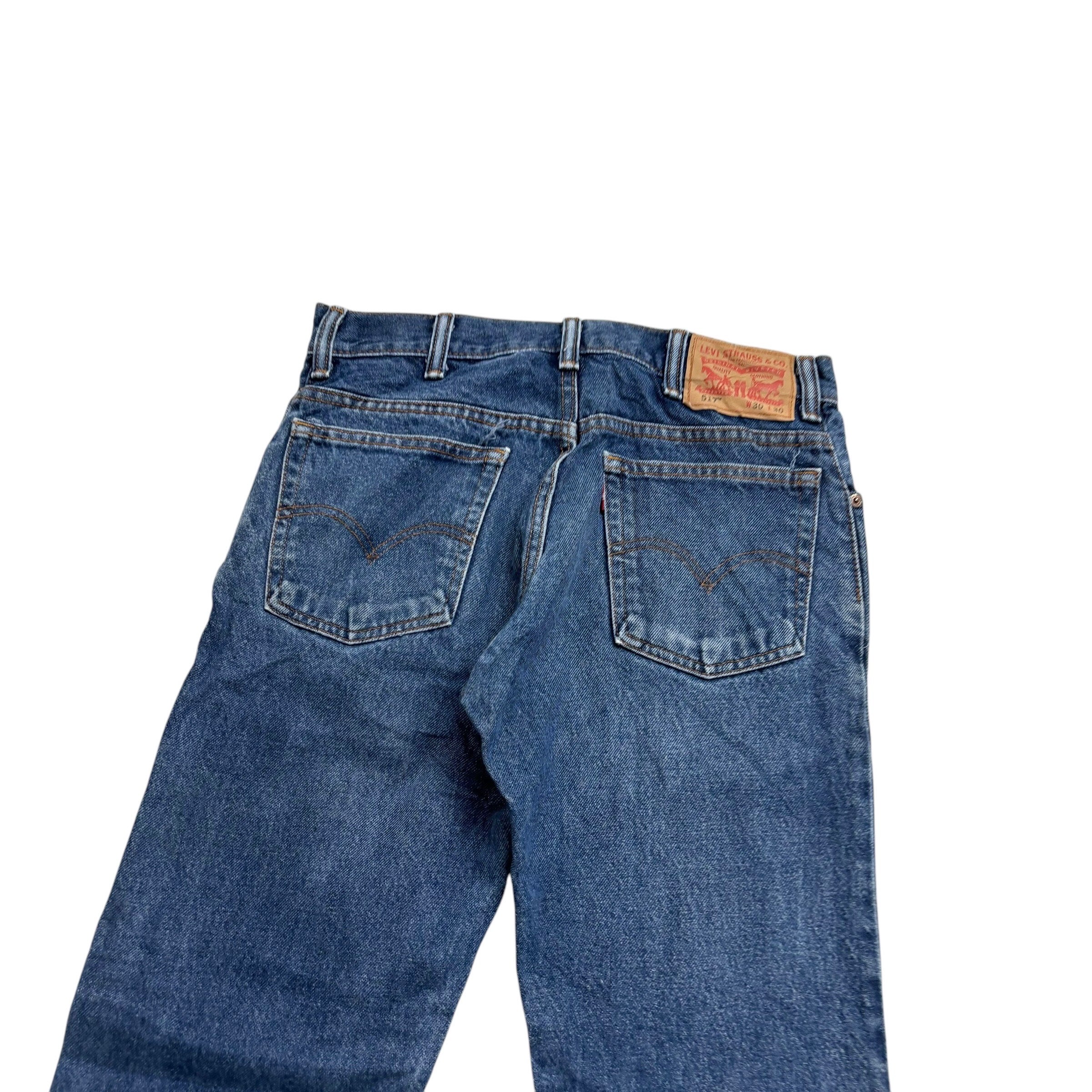 Levis 517 Jeans W30 L30 Mens Mid Blue Regular Bootcut Fit Vintage Denim
