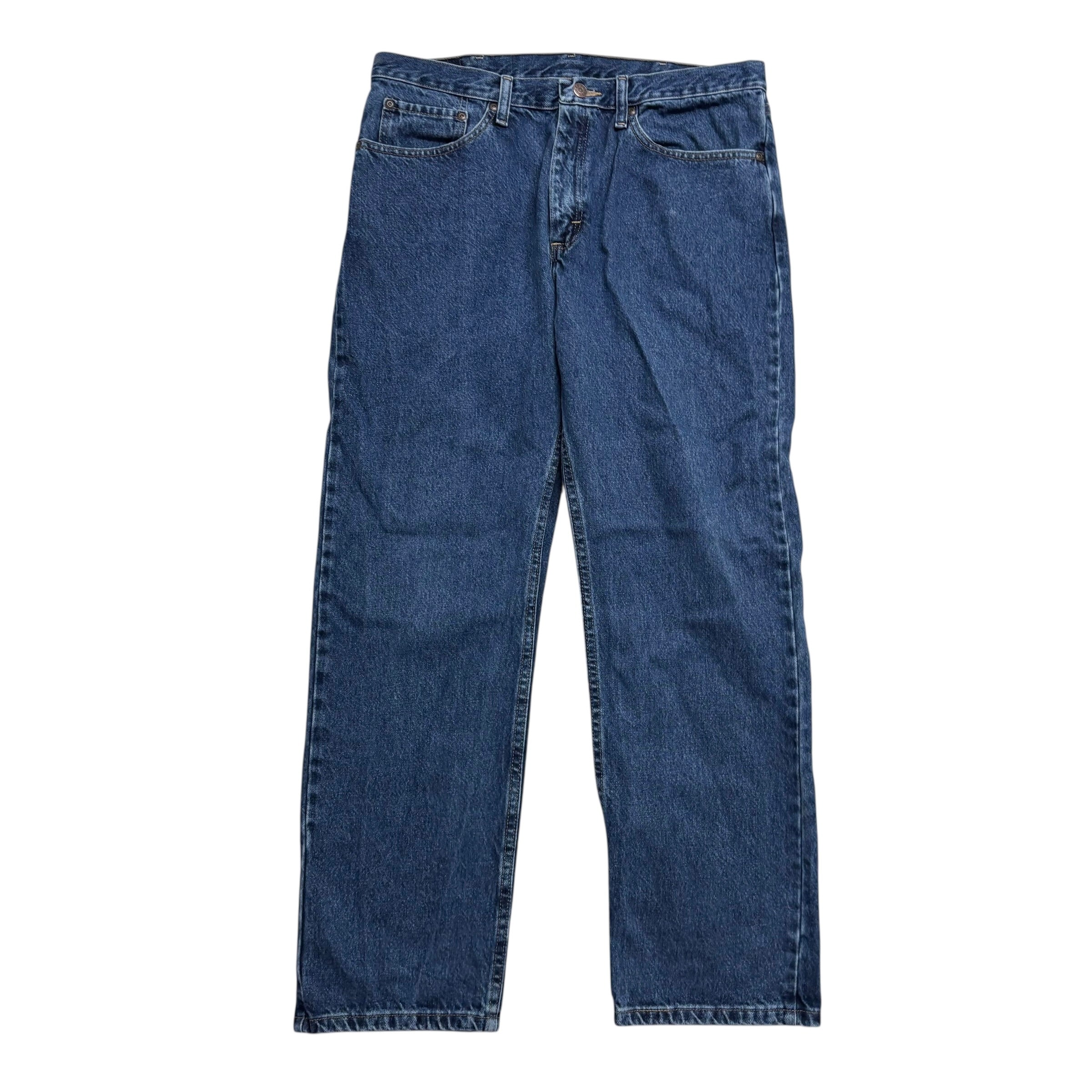 Wrangler Jeans W34 L30 Mens Dark Blue Regular Straight Fit Denim (E)