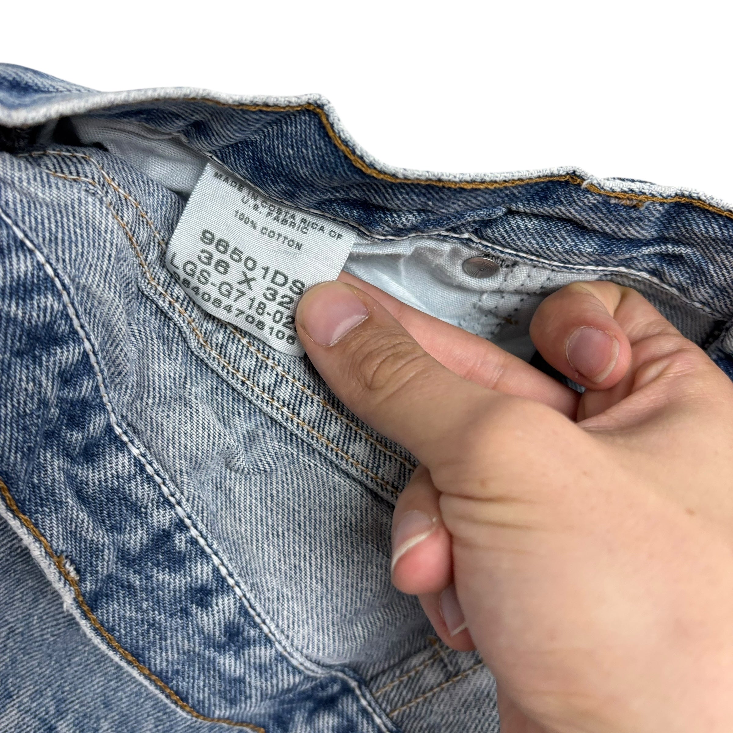 Wrangler Jeans W34 L28 Mens Light Blue Regular Straight Fit Vintage Denim (F)