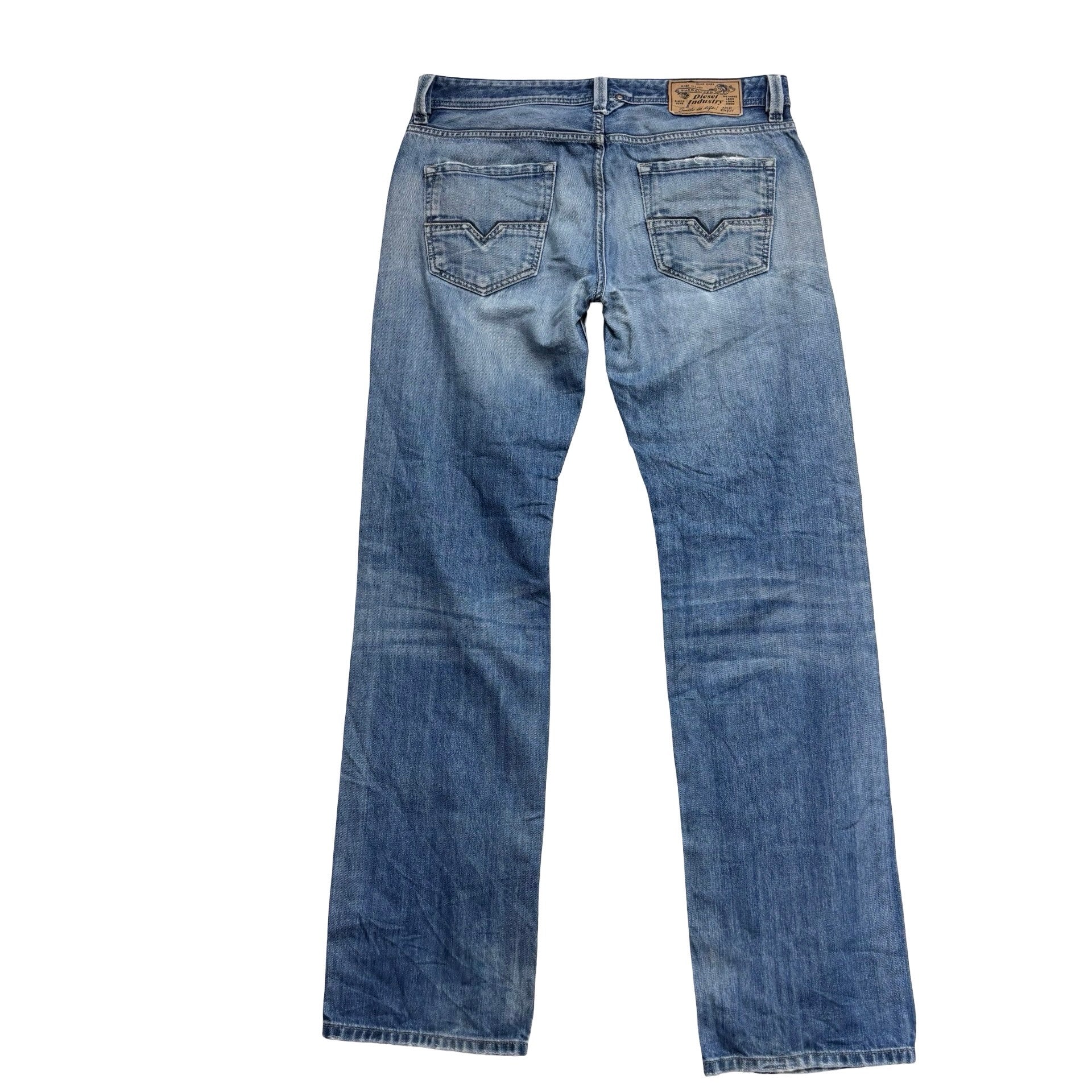 Diesel Larkee Jeans W32 L33 Mens Mid Blue Regular Straight Fit Denim