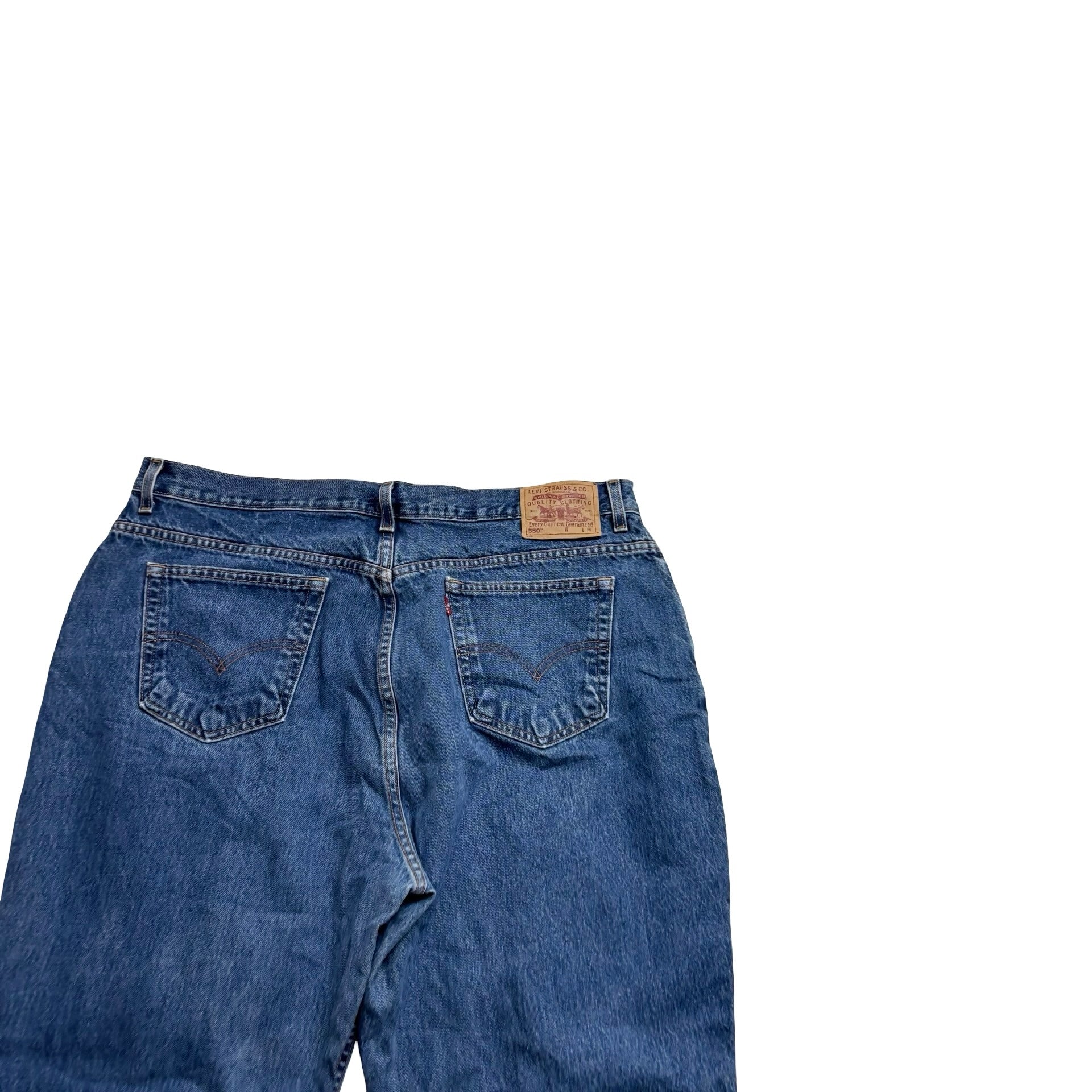 Levis 550 Jeans W40 L32 Womens Mid Blue Relaxed Tapered Fit Denim (E)