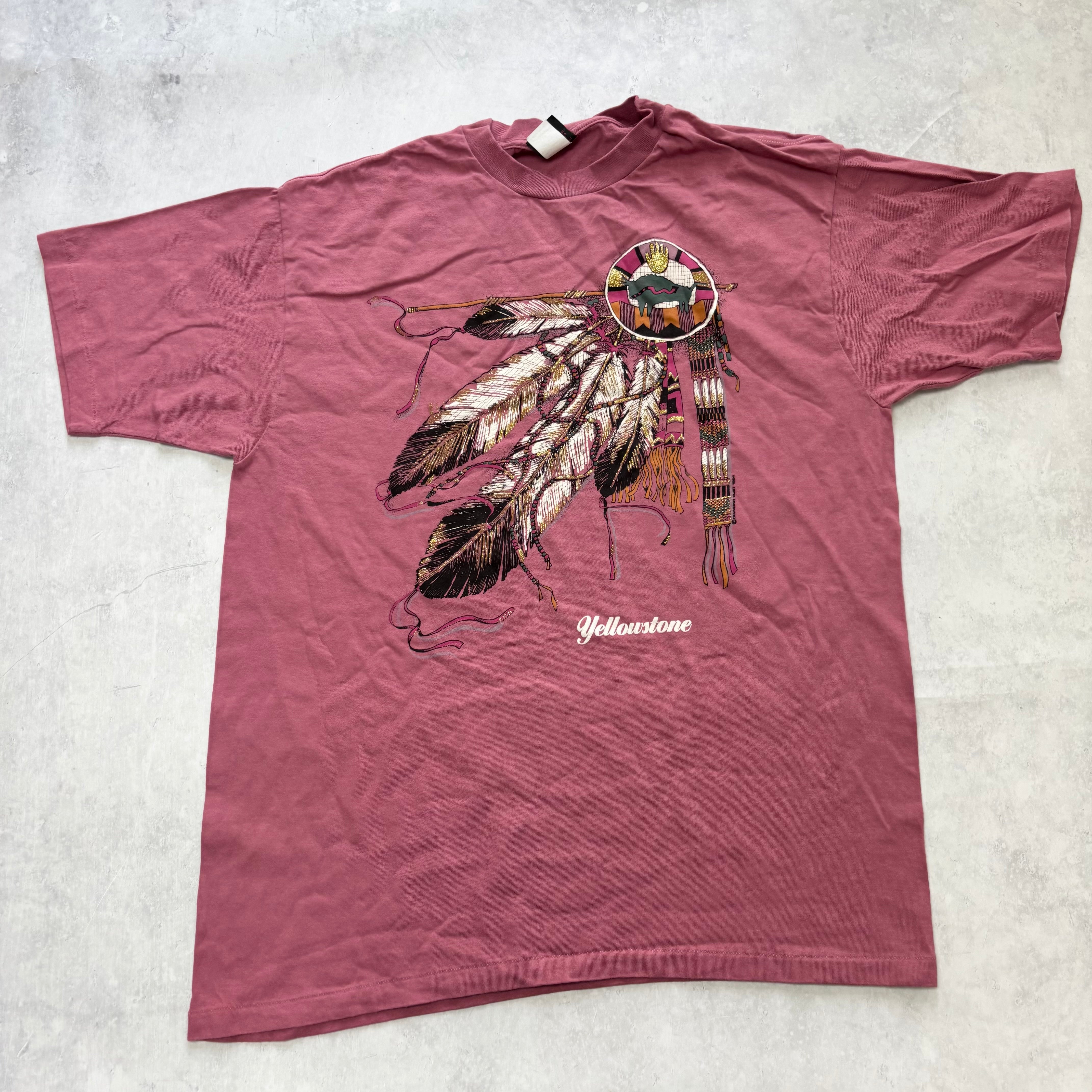 Vintage T Shirt Mens XL Pink Single Stitch Graphic Print 90s Nature