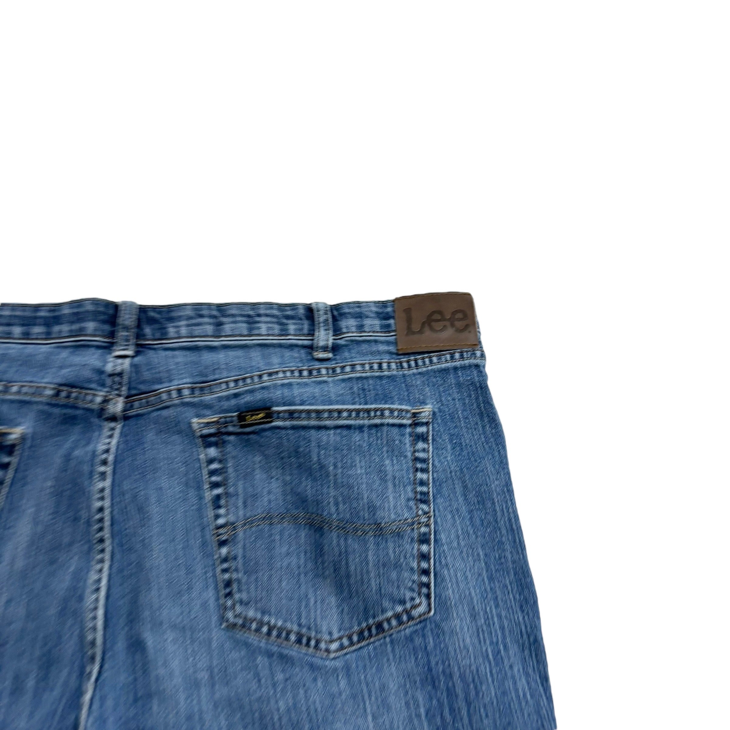 Lee Jeans W44 L29 Mens Mid Blue Relaxed Tapered Fit Stretch Denim