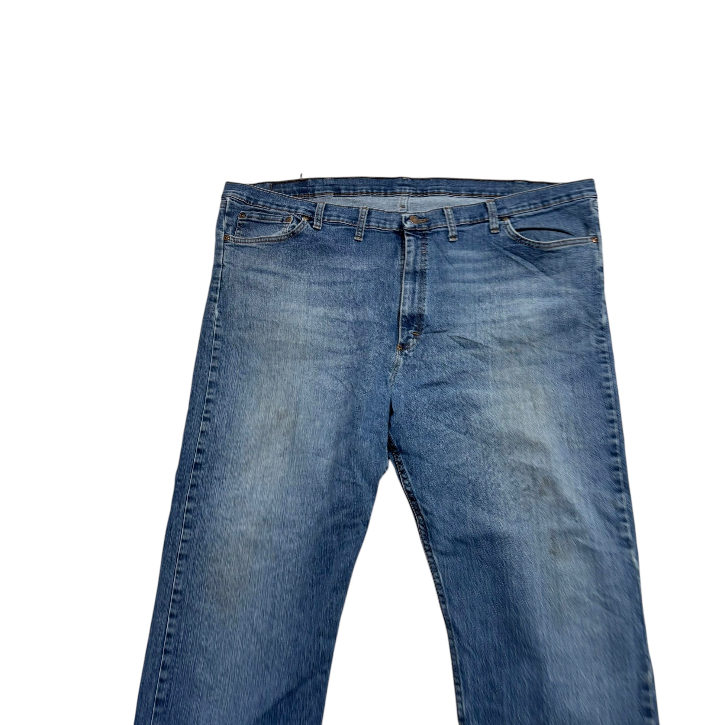 Wrangler Jeans W48 L30 Mens Mid Blue Relaxed Straight Fit Stretch Denim (F)