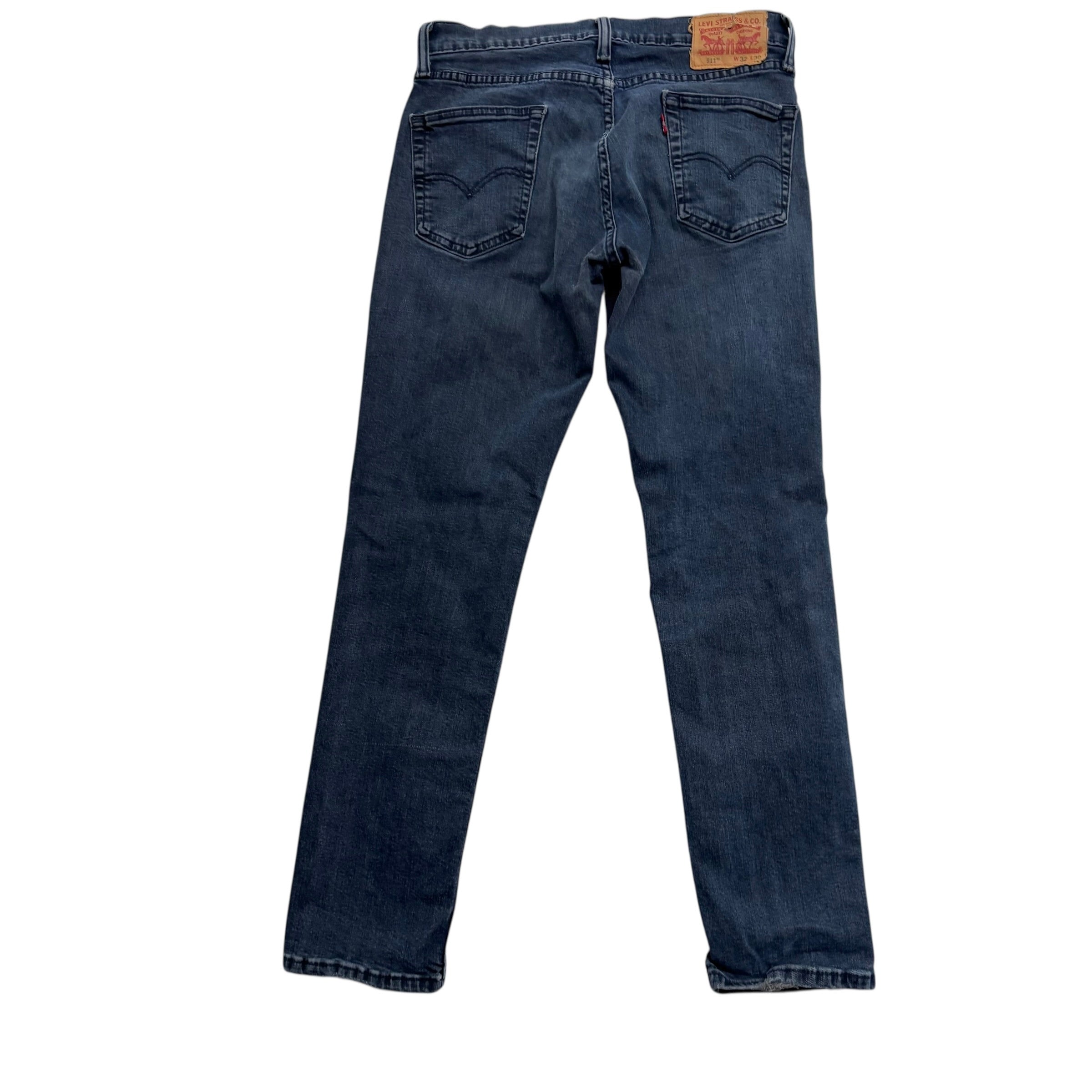 Levis 511 Jeans W30 L30 Mens Navy Blue Slim Fit Stretch Denim (F)