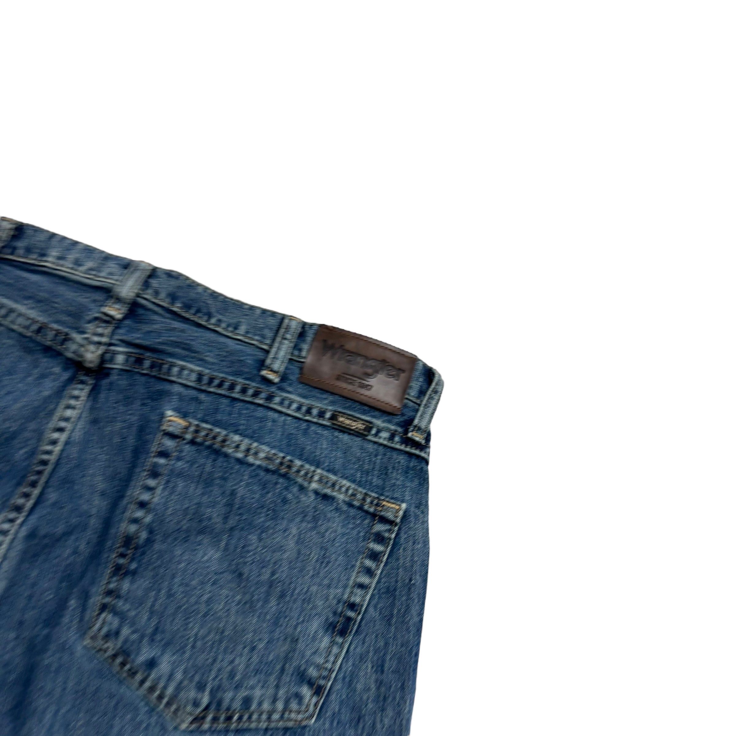 Wrangler Jeans W34 L33 Mens Mid Blue Baggy Relaxed Straight Fit Denim