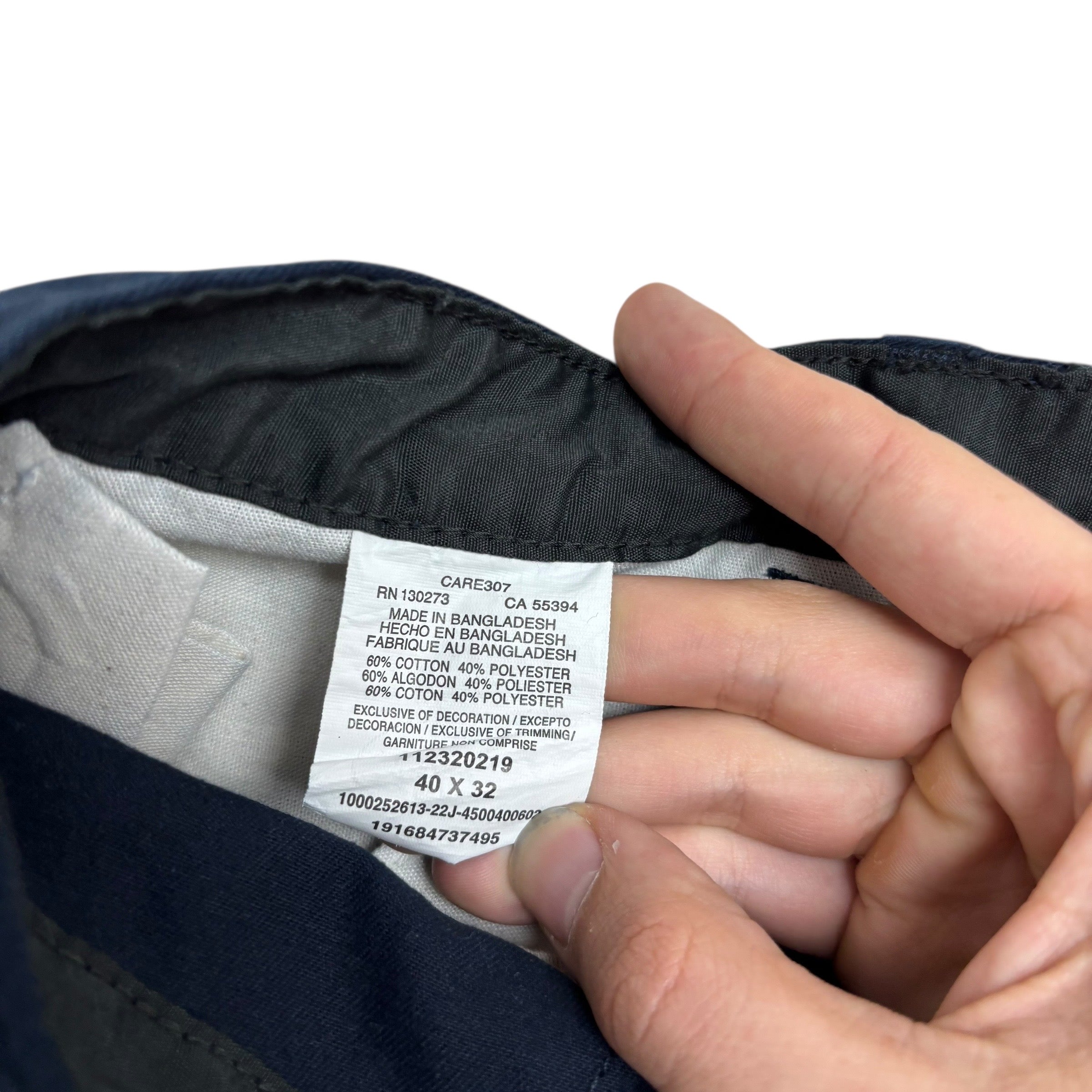 Wrangler Cargo Pants W40 L32 Mens Navy Blue Relaxed Straight Fit Trousers (E)