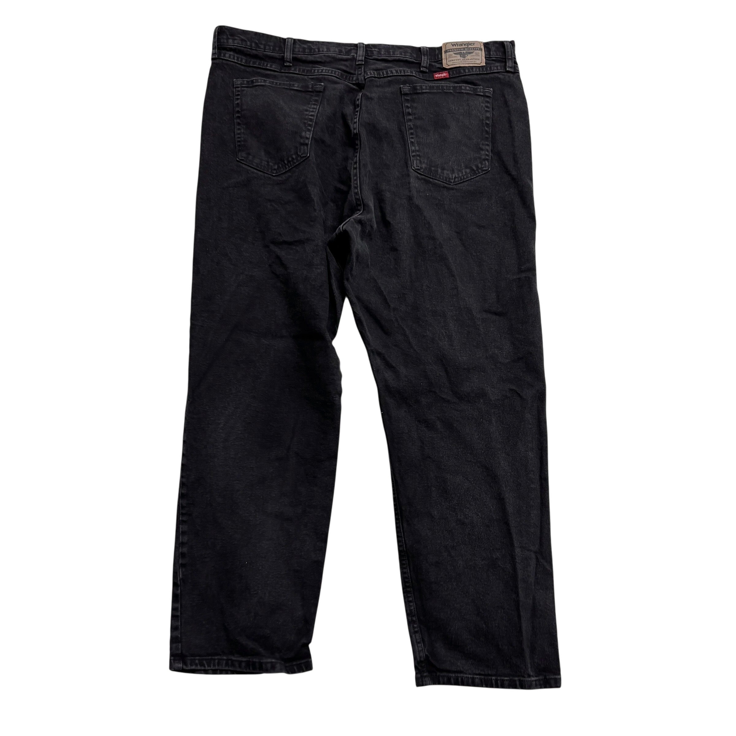 Wrangler Jeans W42 L30 Mens Black Relaxed Straight Fit Stretch Denim (E)