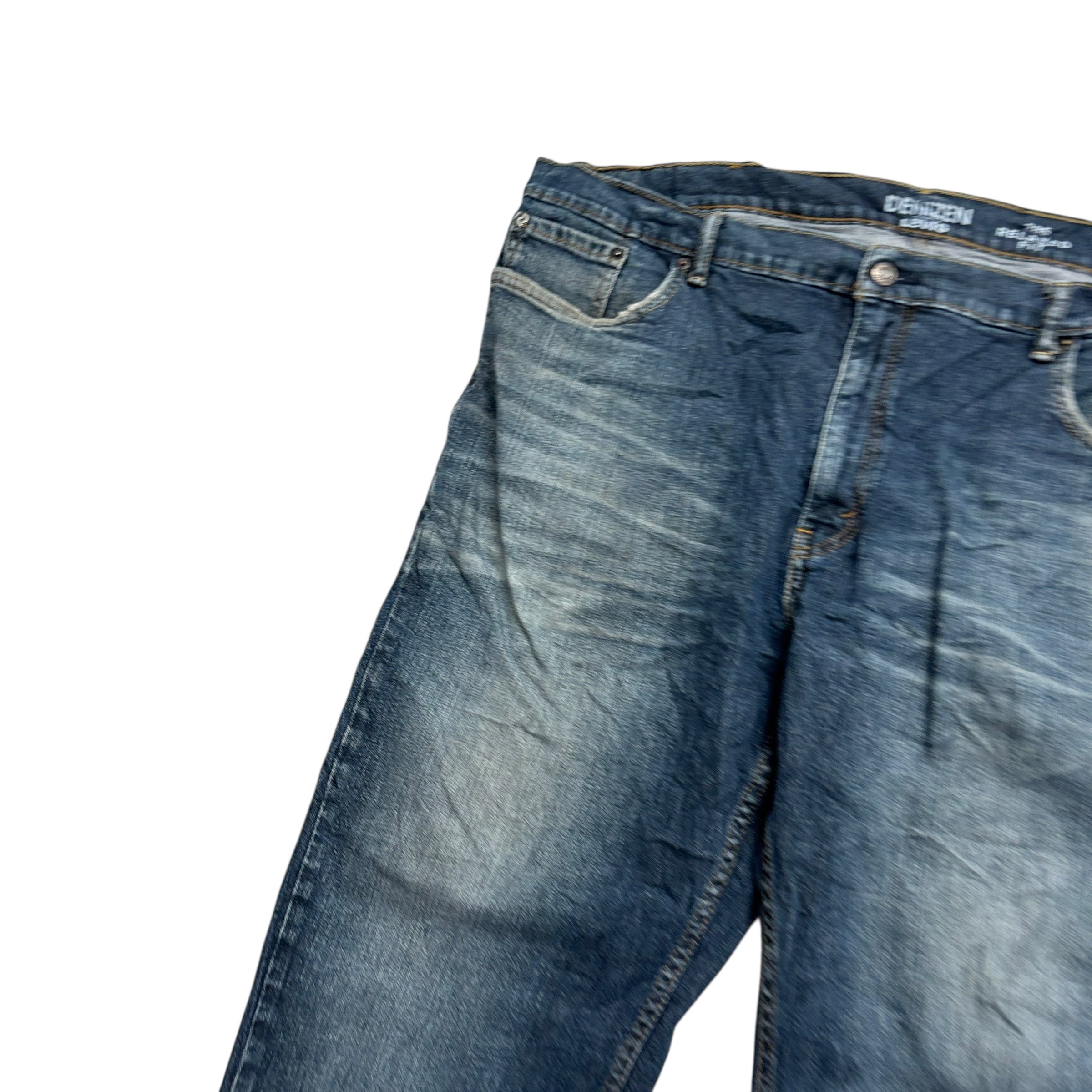 Levis Denizen Jeans W42 L32 Mens Dark Blue Relaxed Straight Stretch Denim (F)
