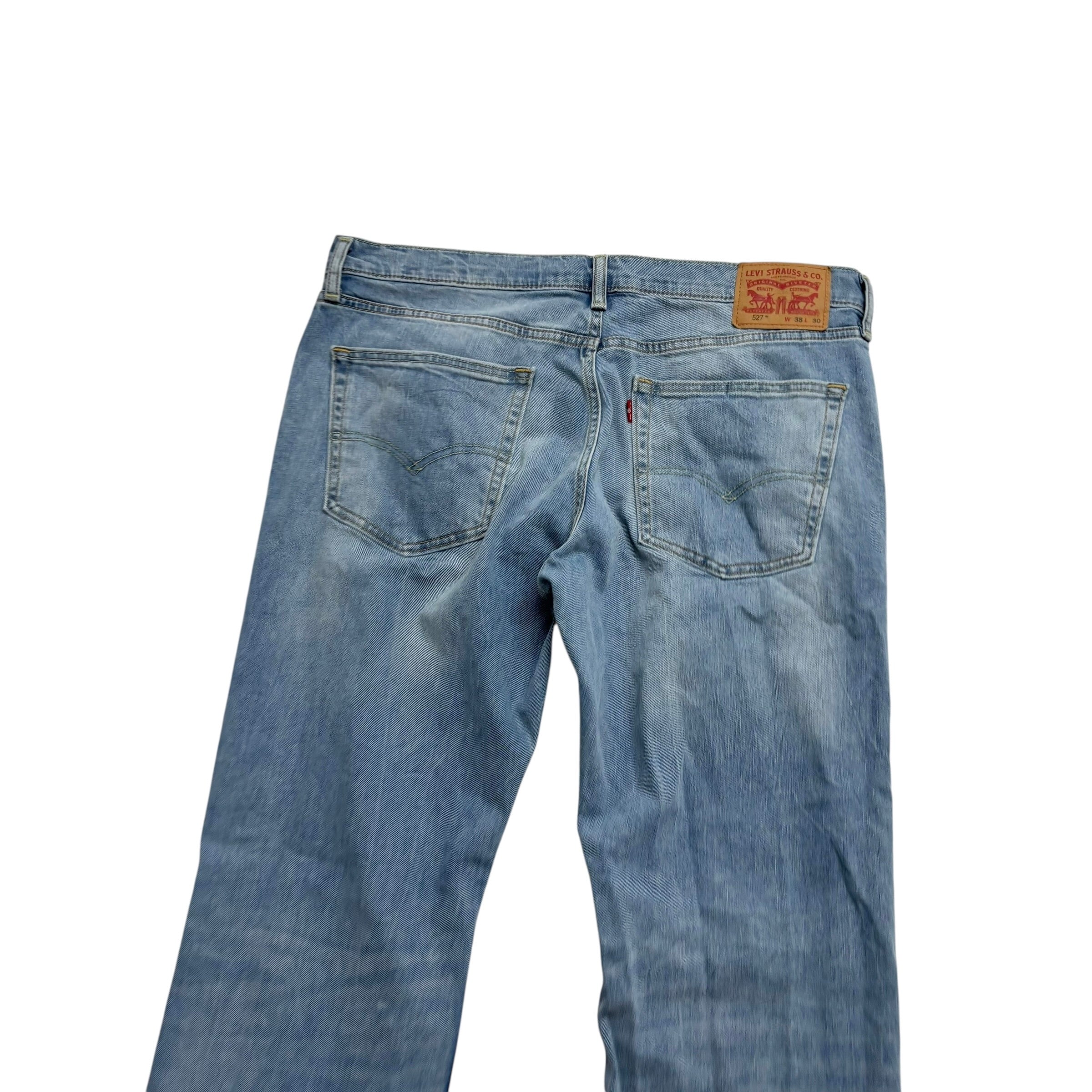 Levis 527 Jeans W38 L31 Mens Light Blue Slim Bootcut Fit Stretch Denim