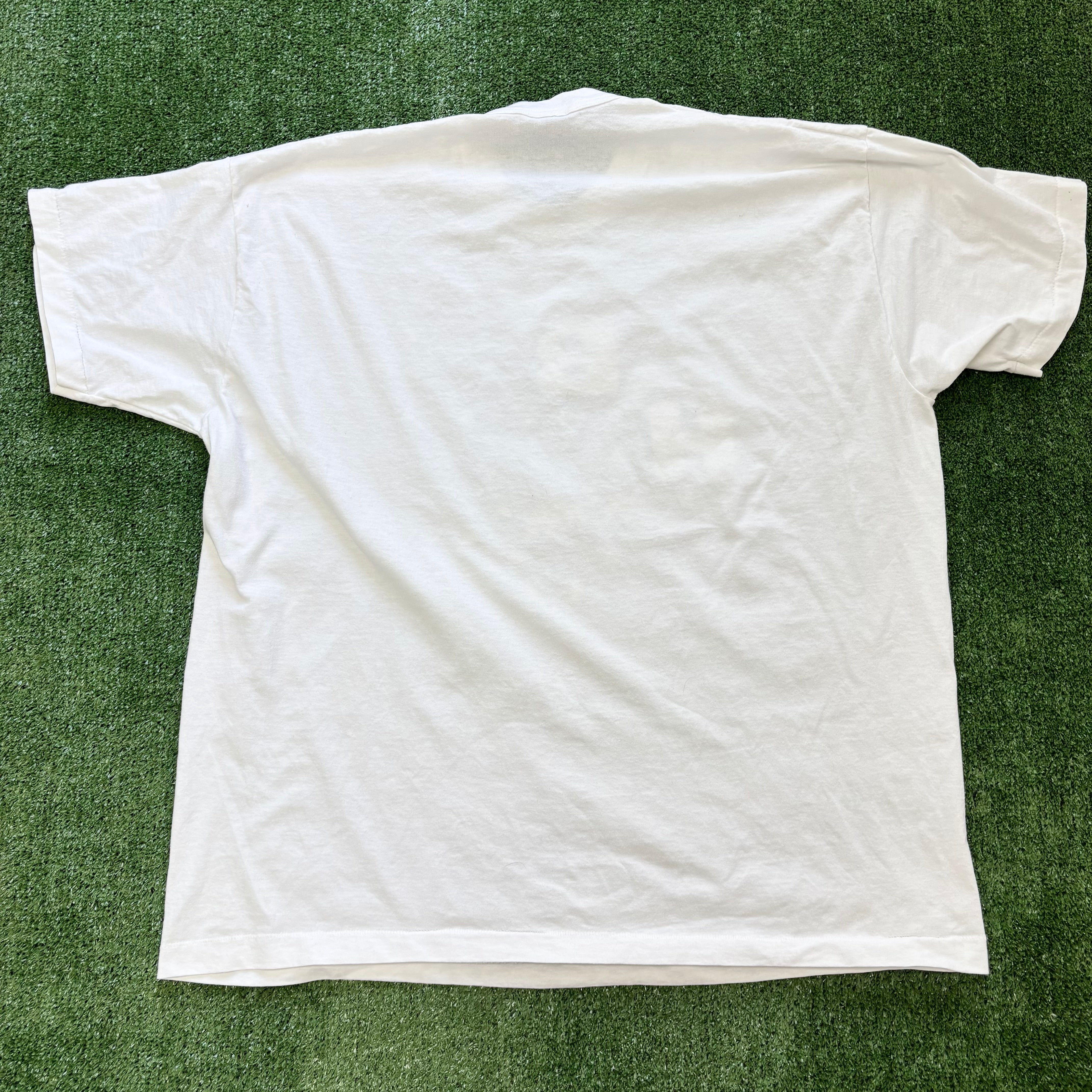 Vintage T Shirt Mens XXL White Single Stitch Graphic Print 90s(E)