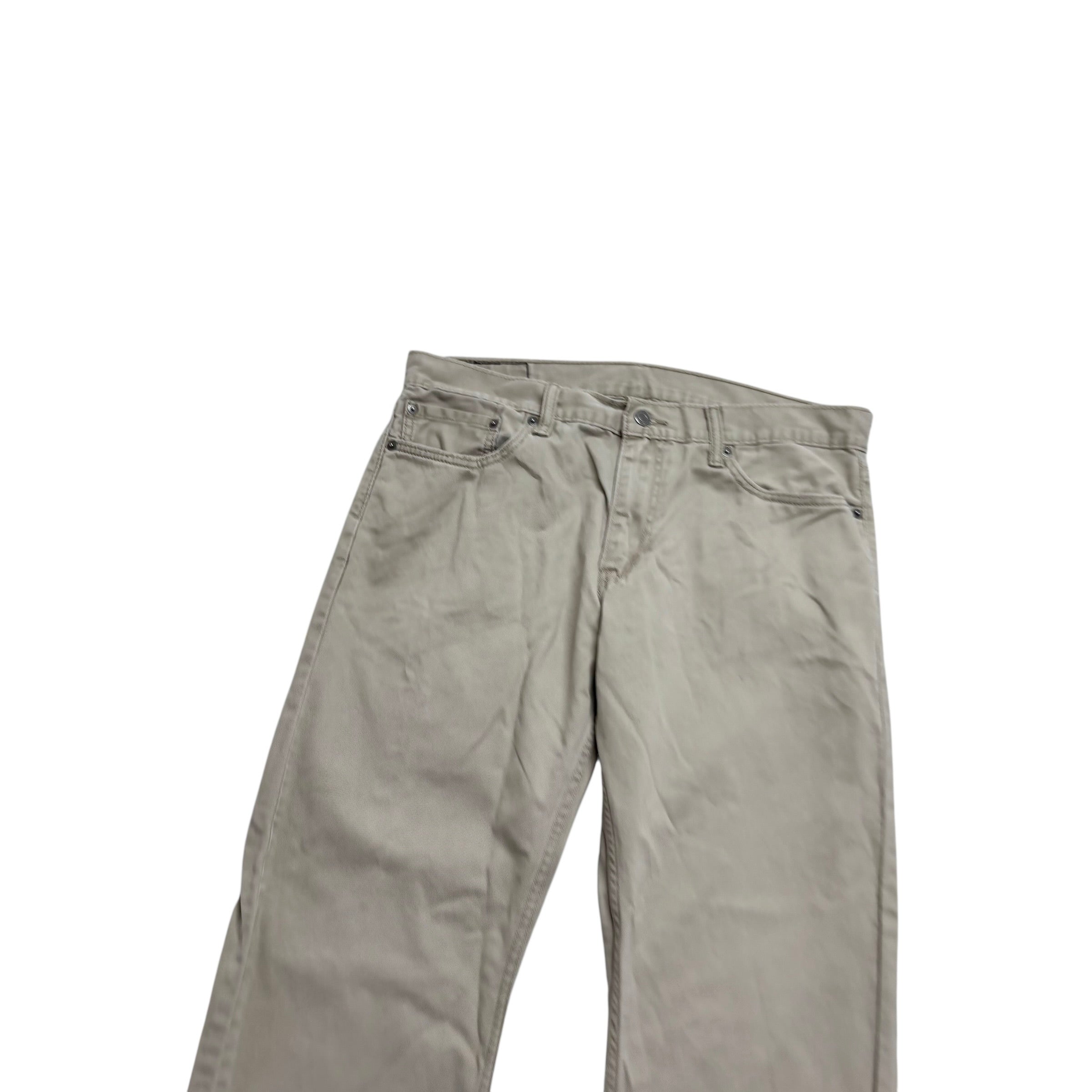 Levis 514 Trousers W34 L34 Mens Cream Regular Straight Fit Cotton Pants