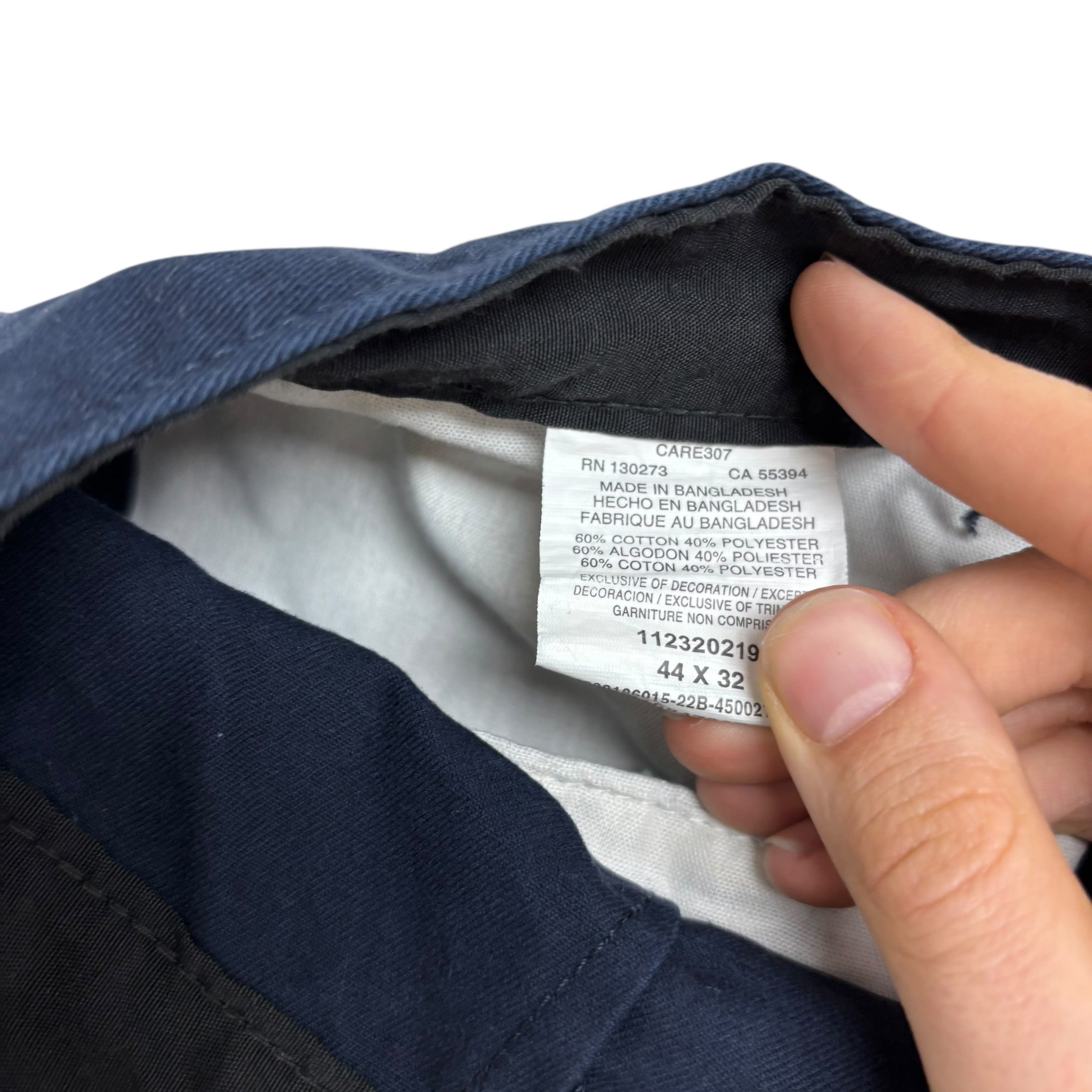 Wrangler Cargo Pants W44 L32 Mens Navy Blue Relaxed Straight Fit Trousers