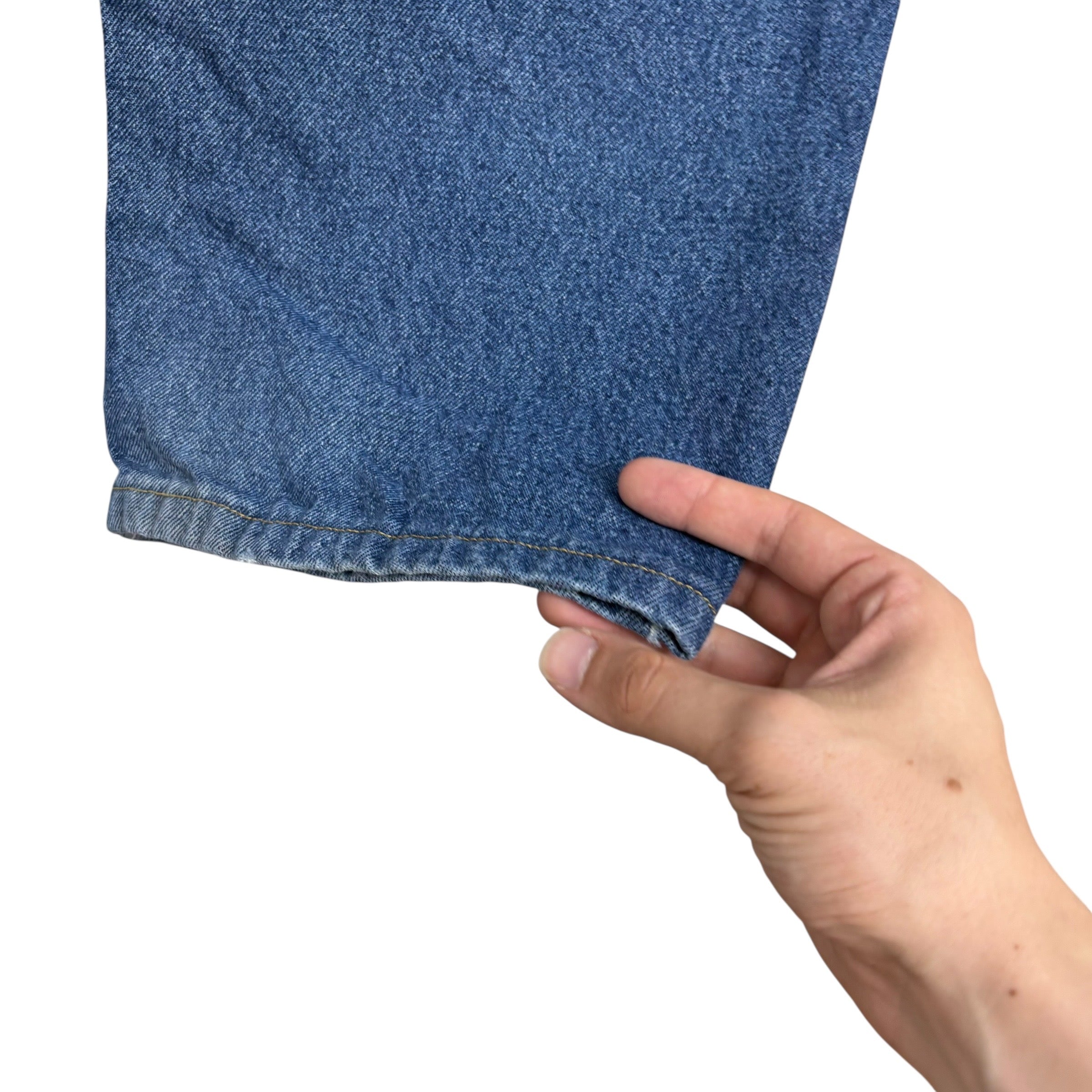 Wrangler Jeans W44 L29 Mens Mid Blue Relaxed Straight Fit Denim