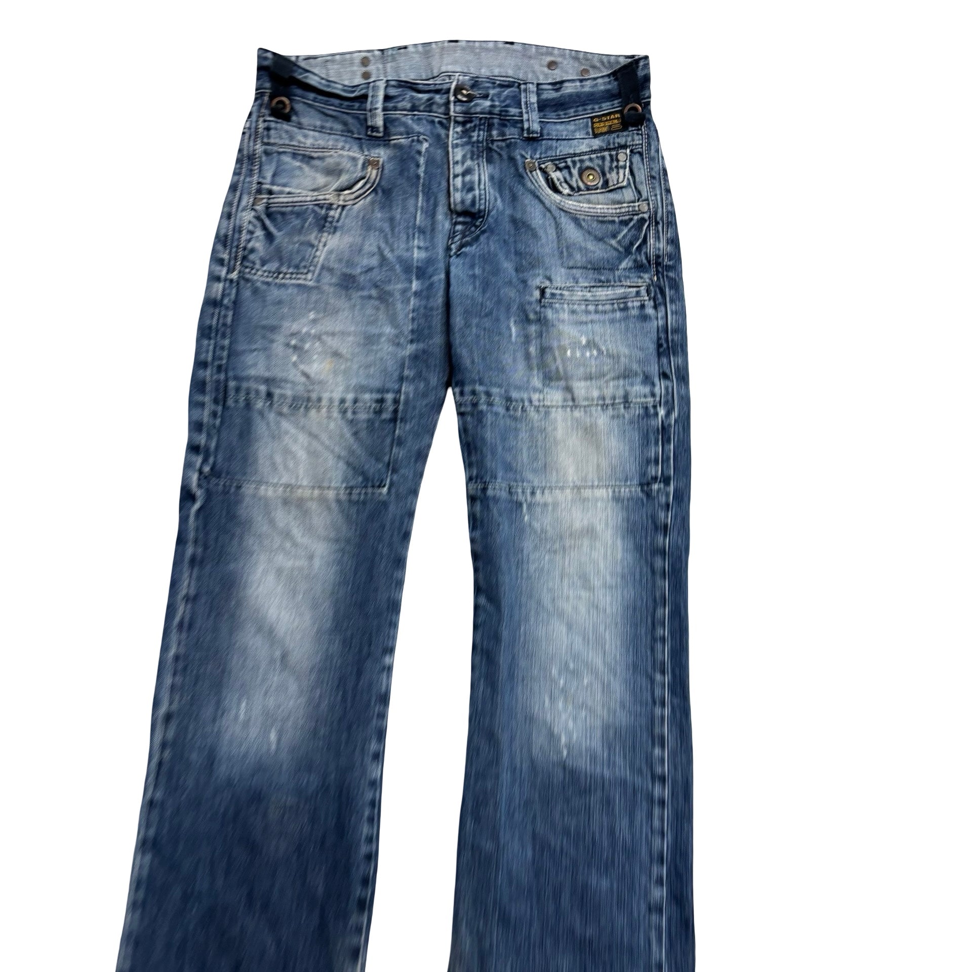 G Star 3301 Straight Jeans W34 L34 Mens Mid Blue Regular Fit Denim