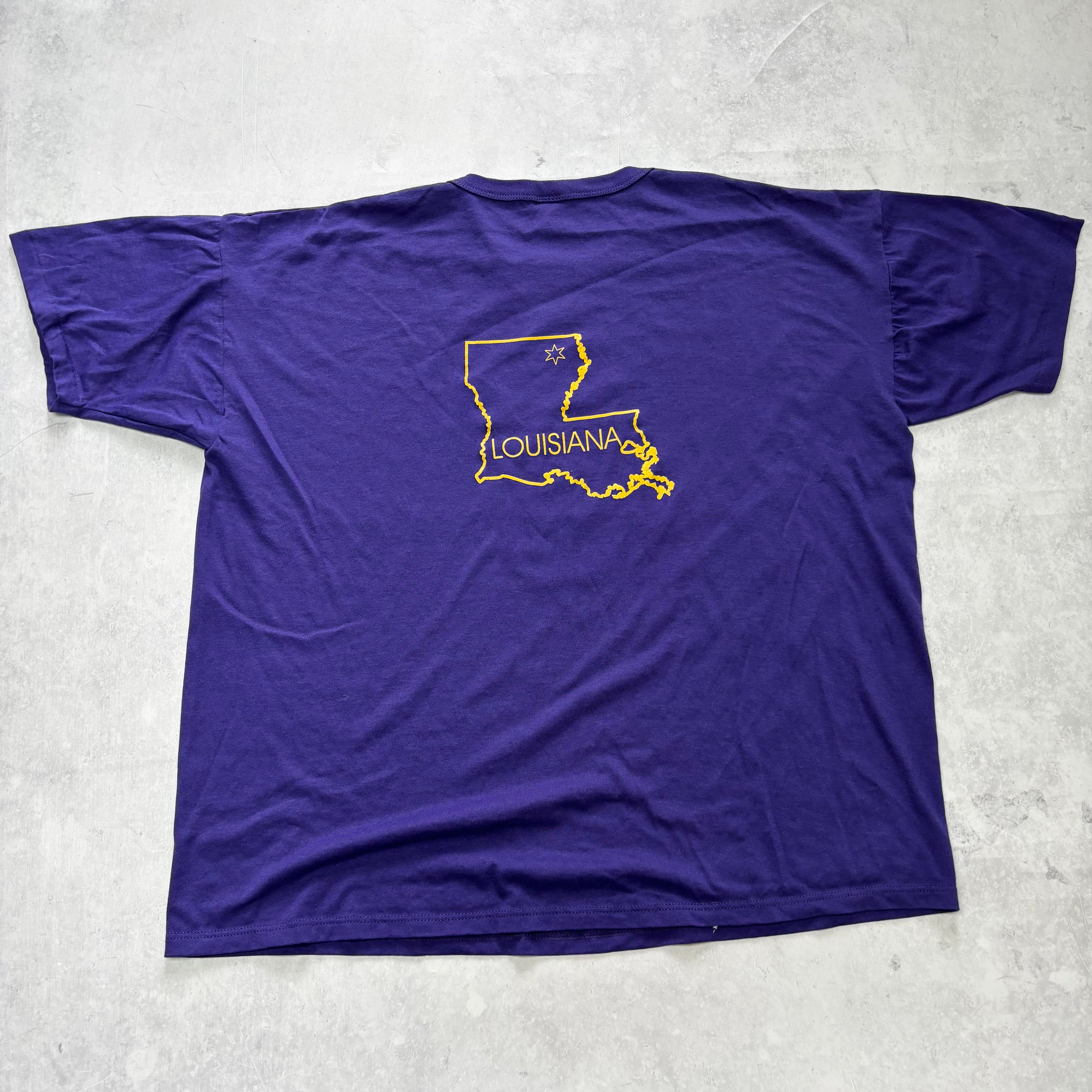 Vintage T Shirt Mens XXL Purple Single Stitch Graphic Print 90s (E)