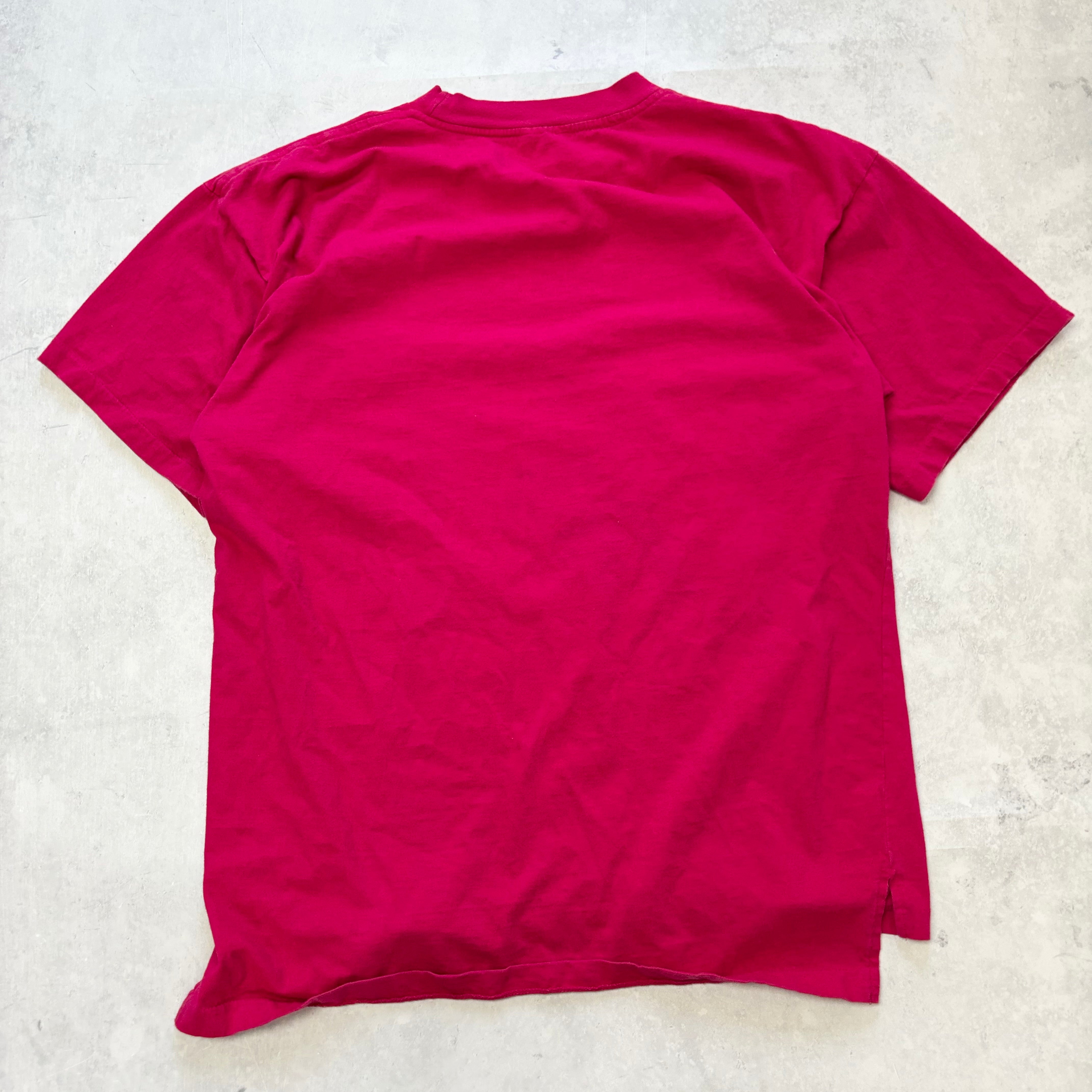 Vintage T Shirt Mens XL Pink Single Stitch Graphic Print 90s Baseball