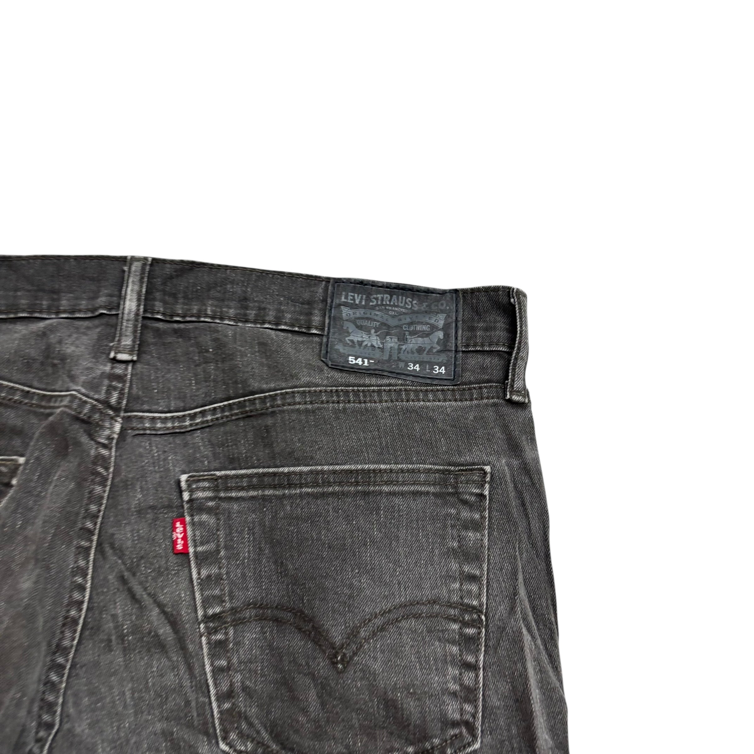 Levis 541 Jeans W34 L33 Mens Brown Athletic Tapered Fit Stretch Denim (F)