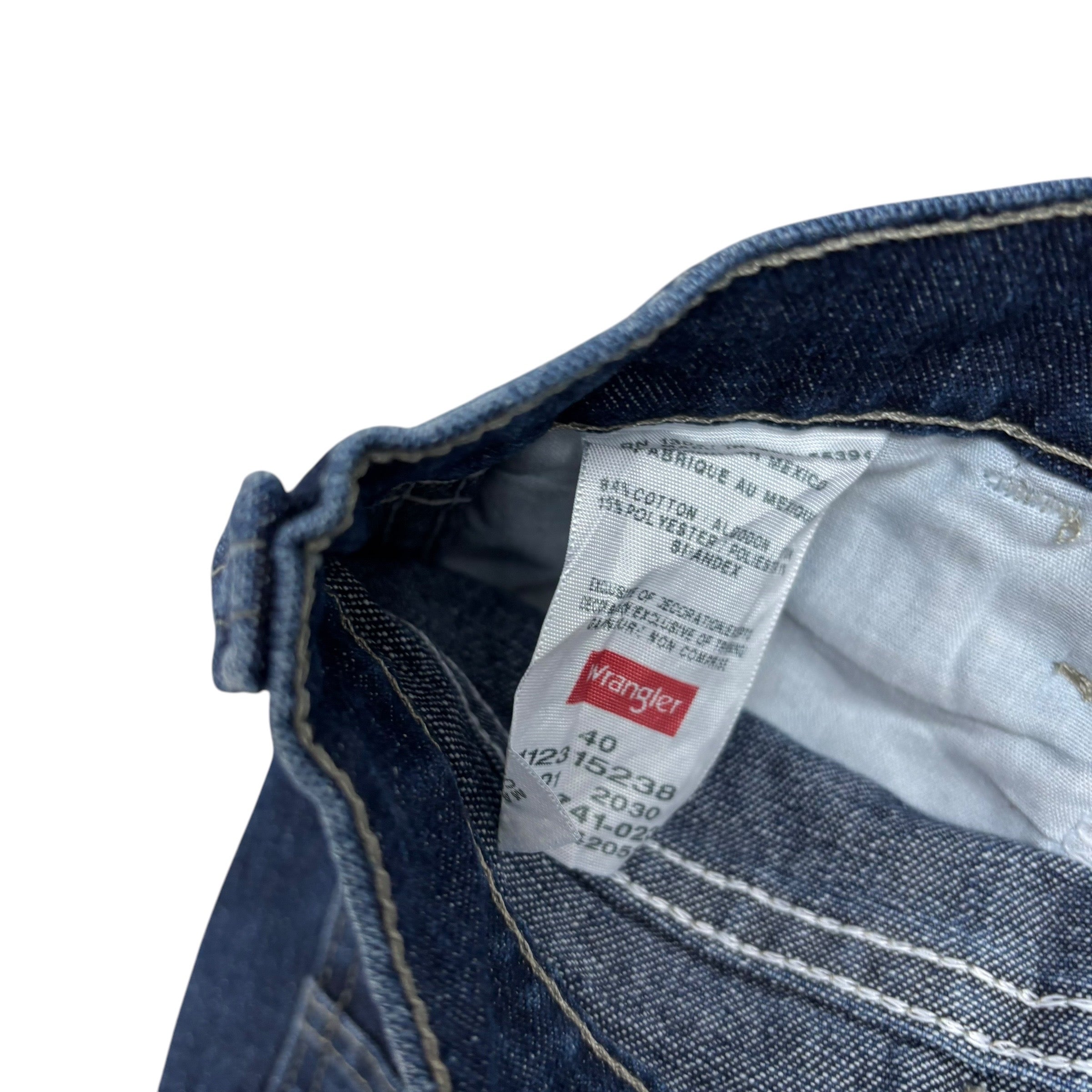 Wrangler Jorts W40 Mens Dark Blue Denim Shorts Relaxed Stretch Carpenter (F)