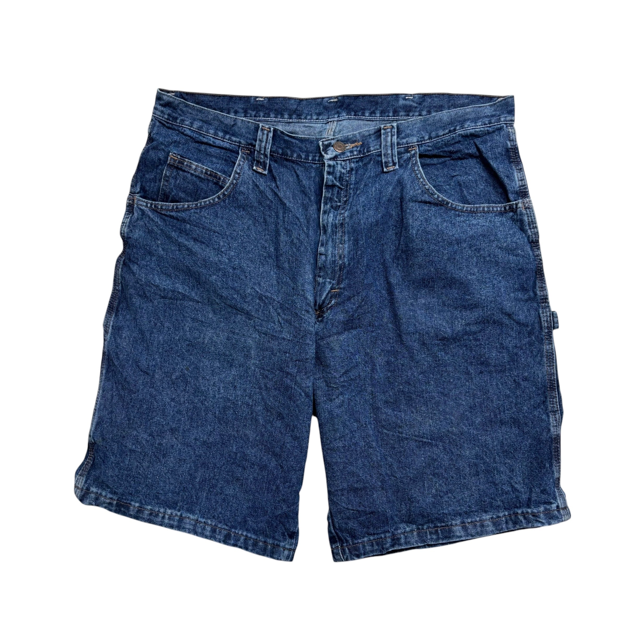 Wrangler Baggy Jorts W38 Mens Dark Blue Denim Shorts Relaxed Fit Carpenter