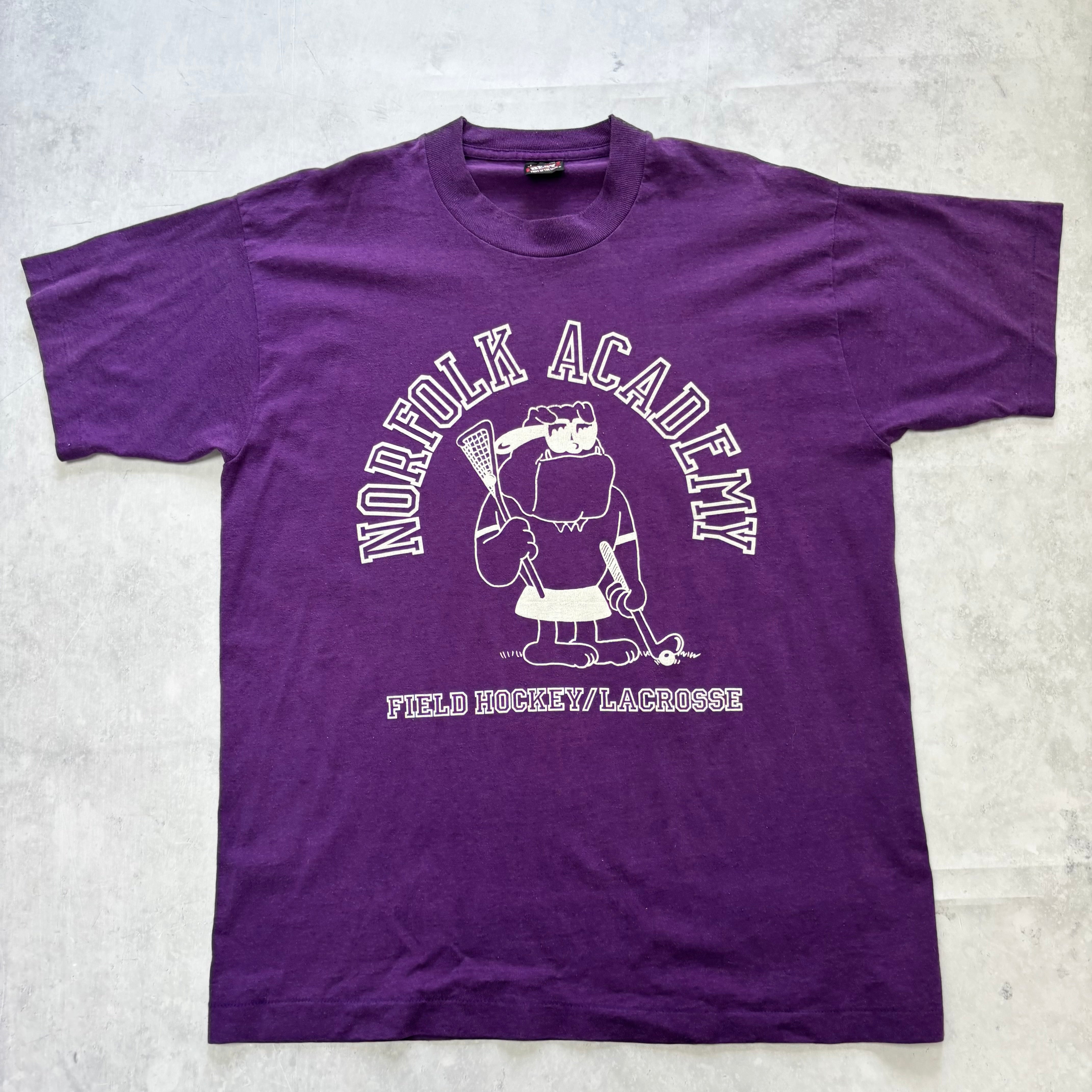 Vintage T Shirt Mens Large Purple Single Stitch Graphic Print 90s College