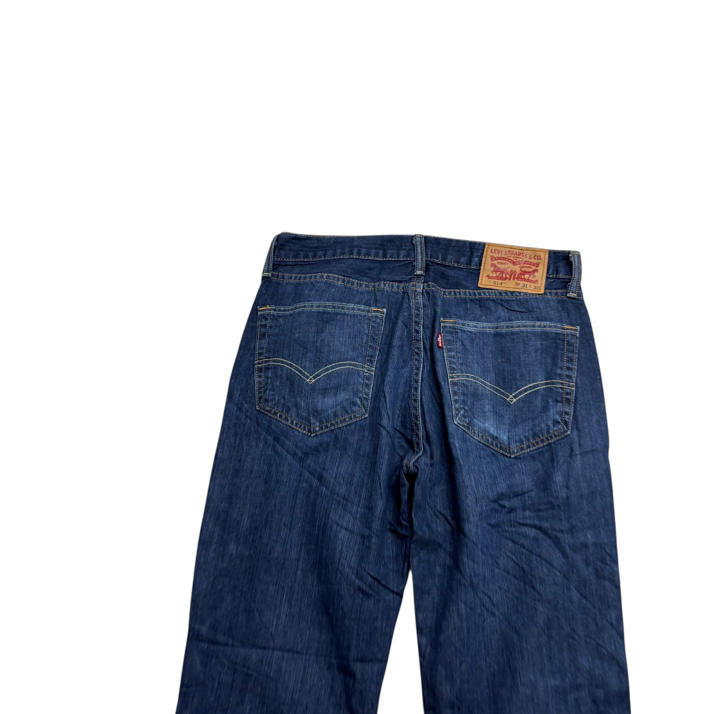 Levis 514 Jeans W31 L30 Mens Dark Blue Regular Straight Fit Denim (E)