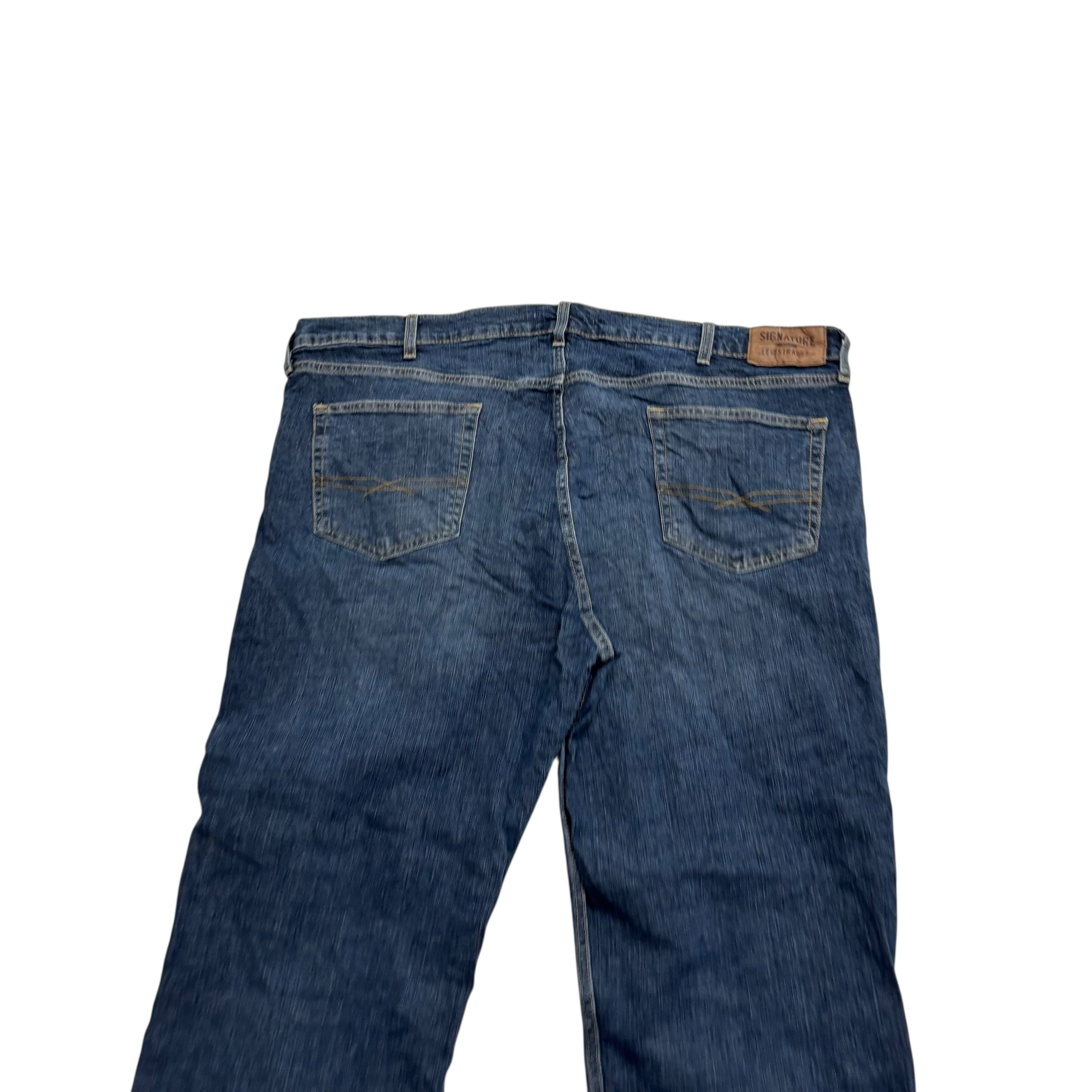 Levis Signature Jeans W44 L30 Mens Dark Blue Relaxed Straight Stretch Denim (E)