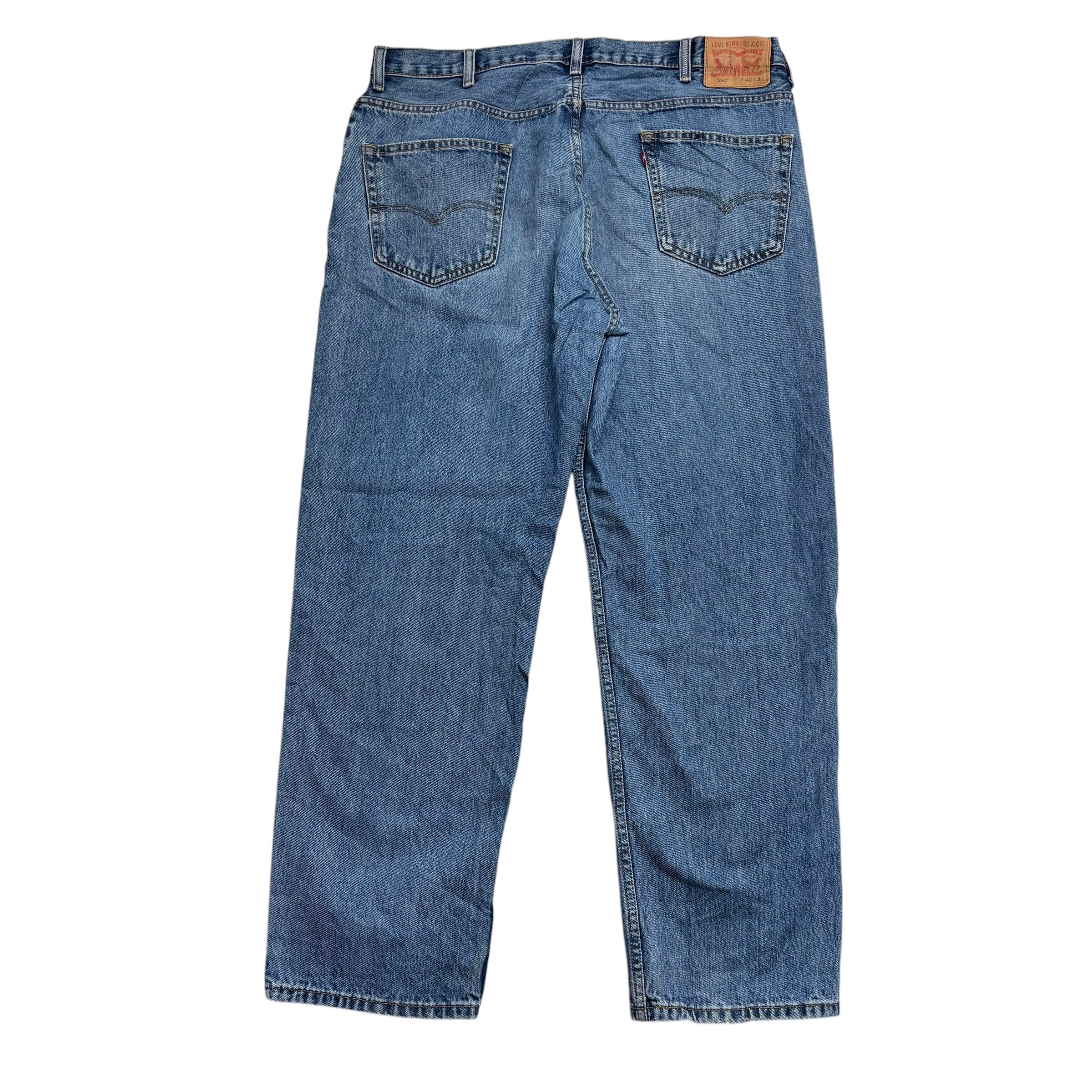 Levis 550 Jeans W40 L32 Mens Mid Blue Baggy Relaxed Straight Fit Denim