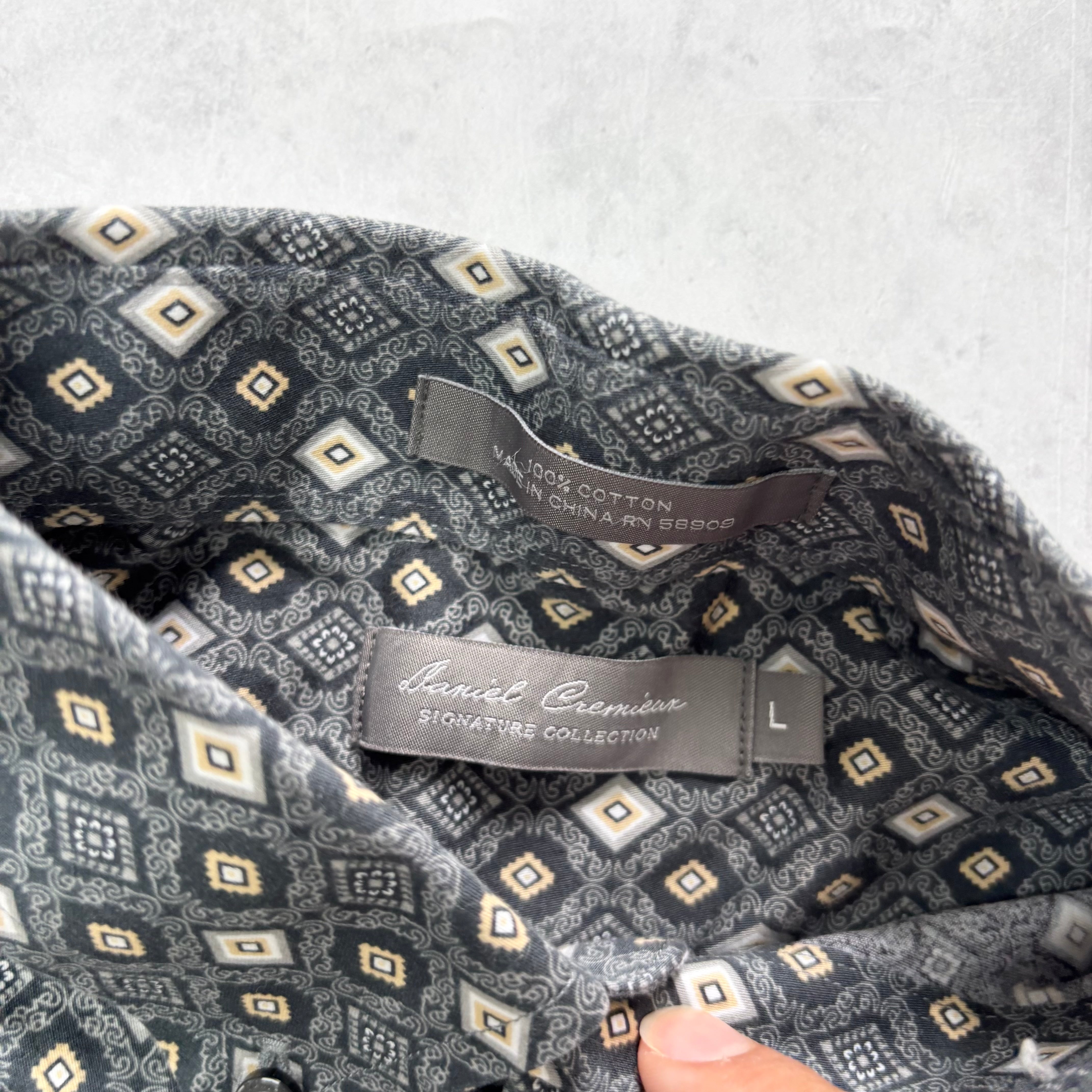 Daniel Cremieux Shirt Mens Large Patterned Abstract Long Sleeve Cotton (E)