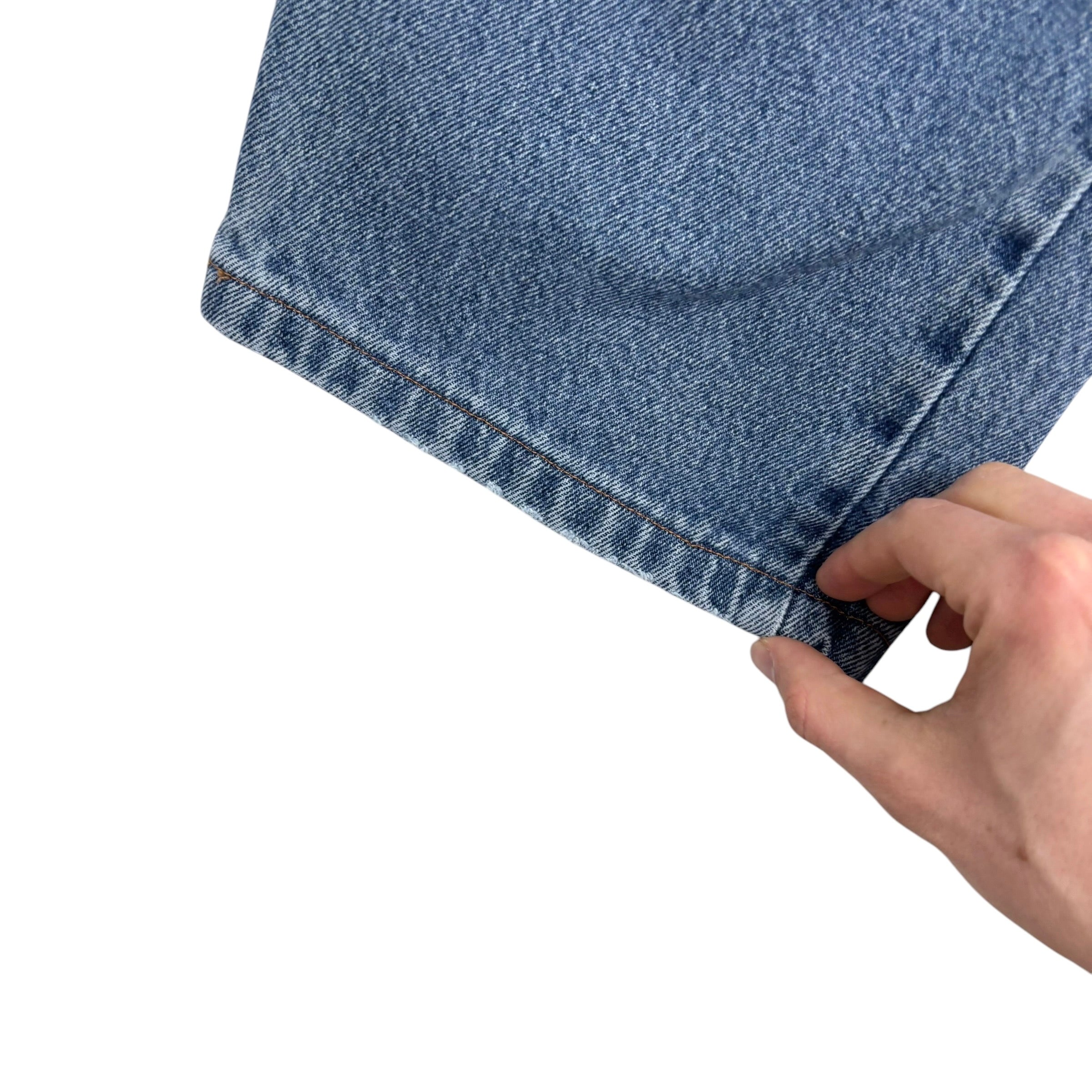 Wrangler Jeans W44 L25 Mens Mid Blue Relaxed Straight Fit Denim