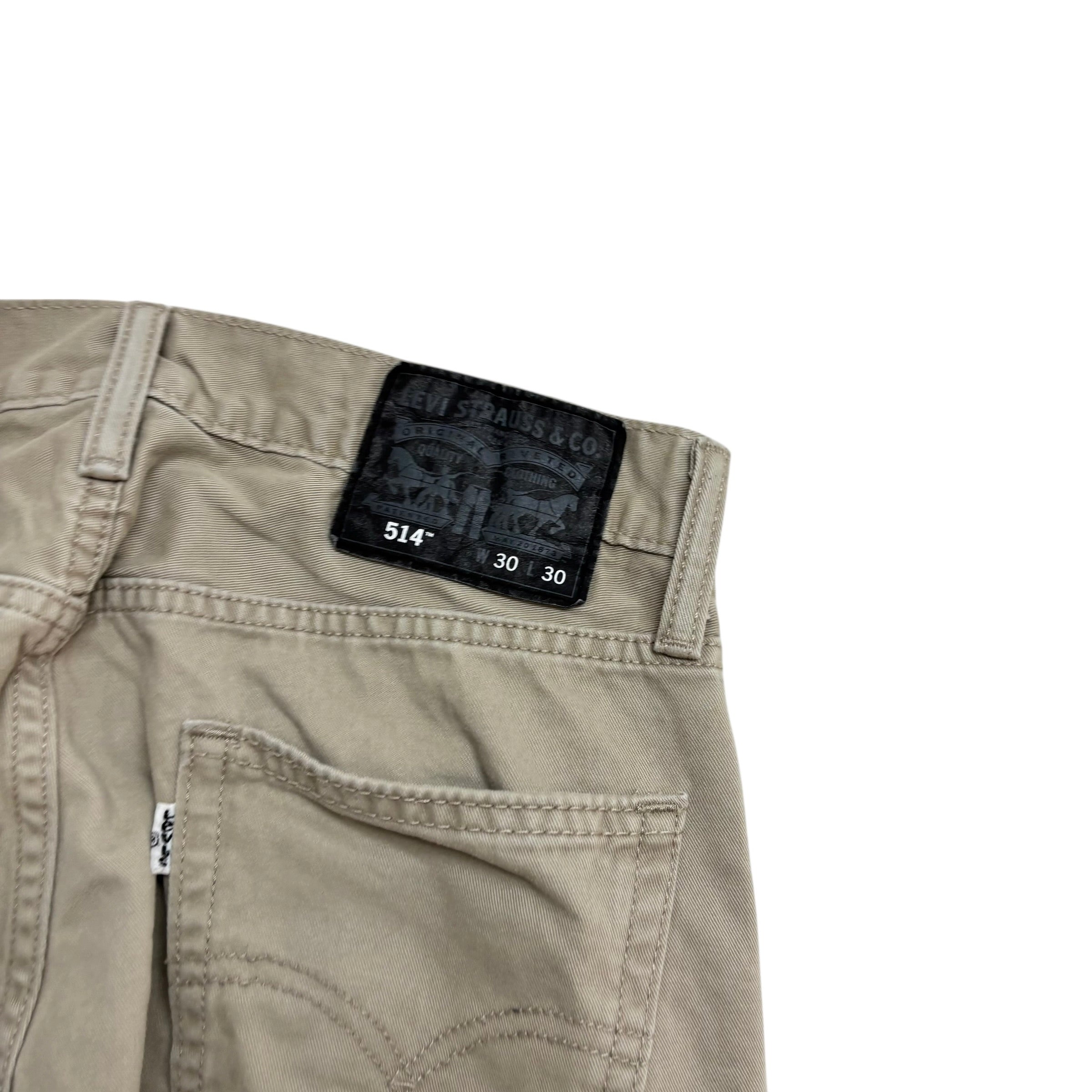 Levis 514 Trousers W30 L30 Mens Beige Regular Straight Fit Pants