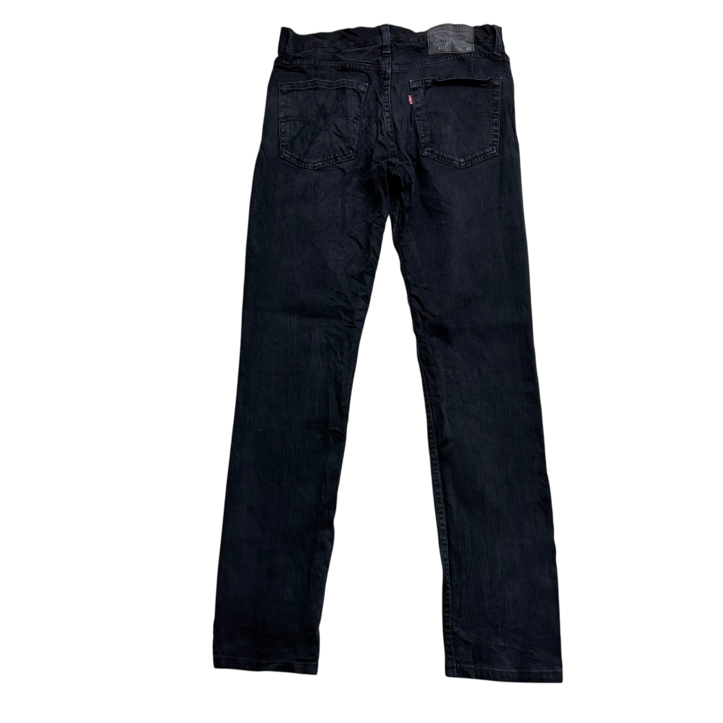 Levis 511 Jeans W31 L32 Mens Navy Blue Slim Fit Stretch Denim (E)