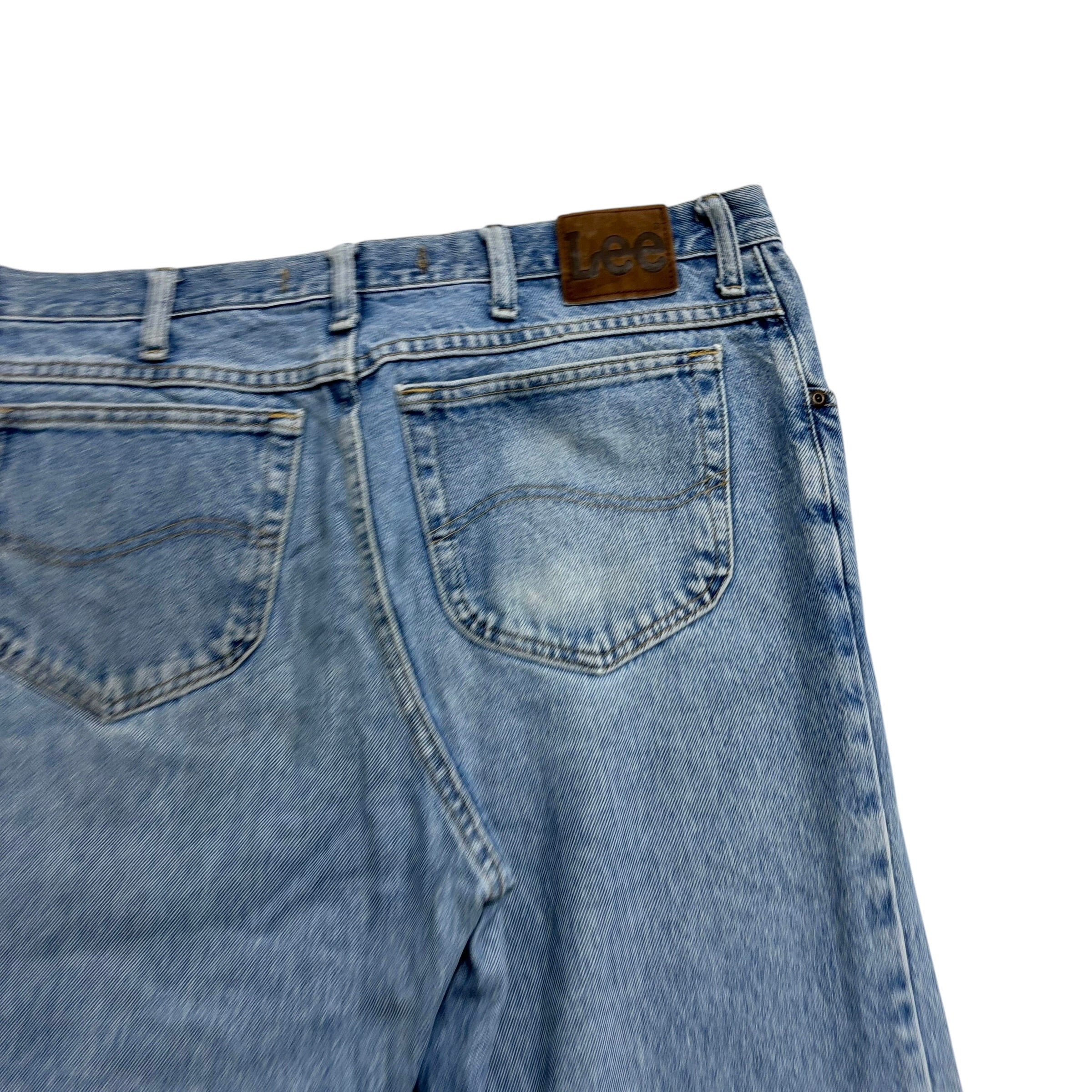 Lee Jeans W38 L32 Mens Regular Straight Fit Light Blue Vintage Denim (E)