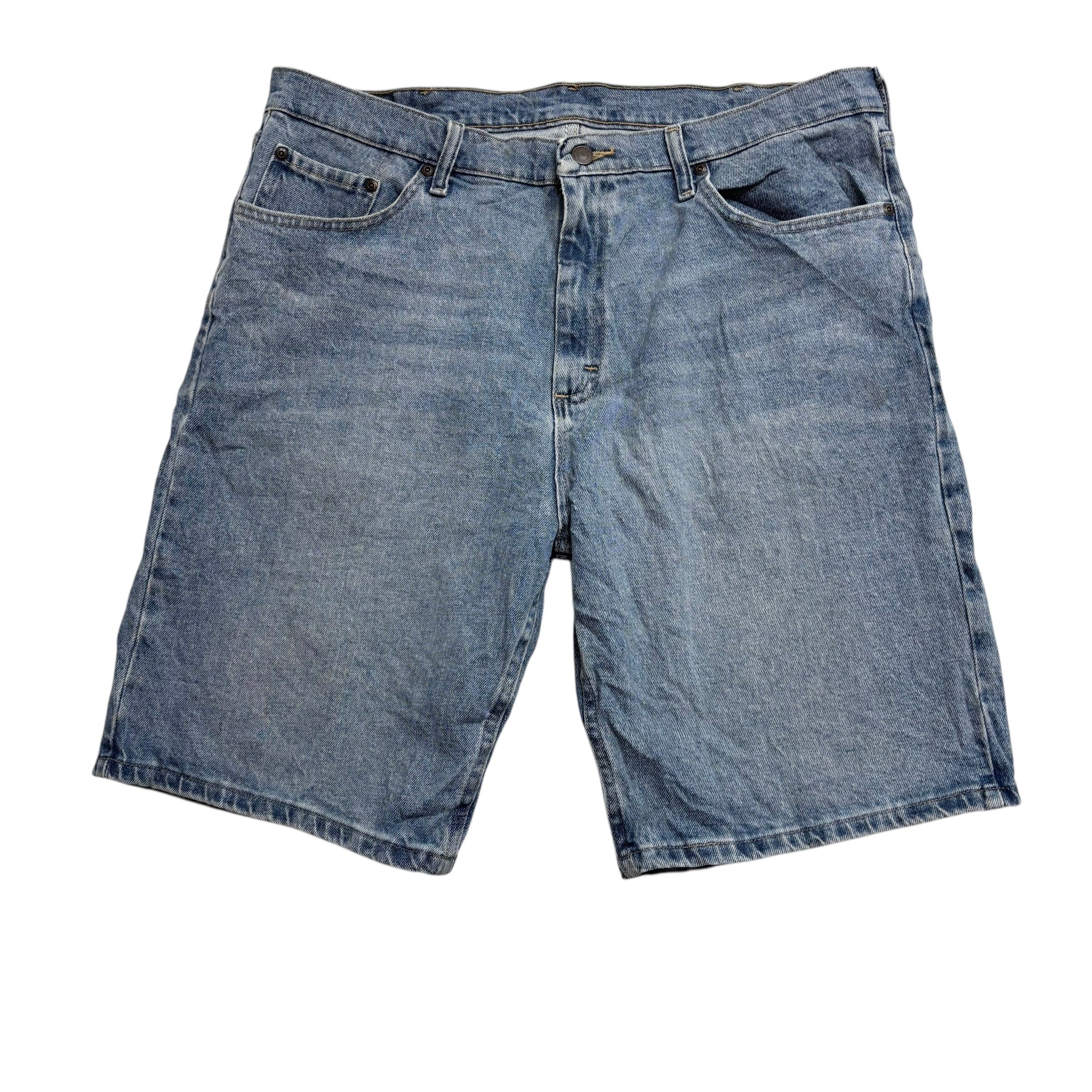 Wrangler Baggy Jorts W36 Mens Denim Shorts Mid Blue Relaxed Fit Stretch (E)