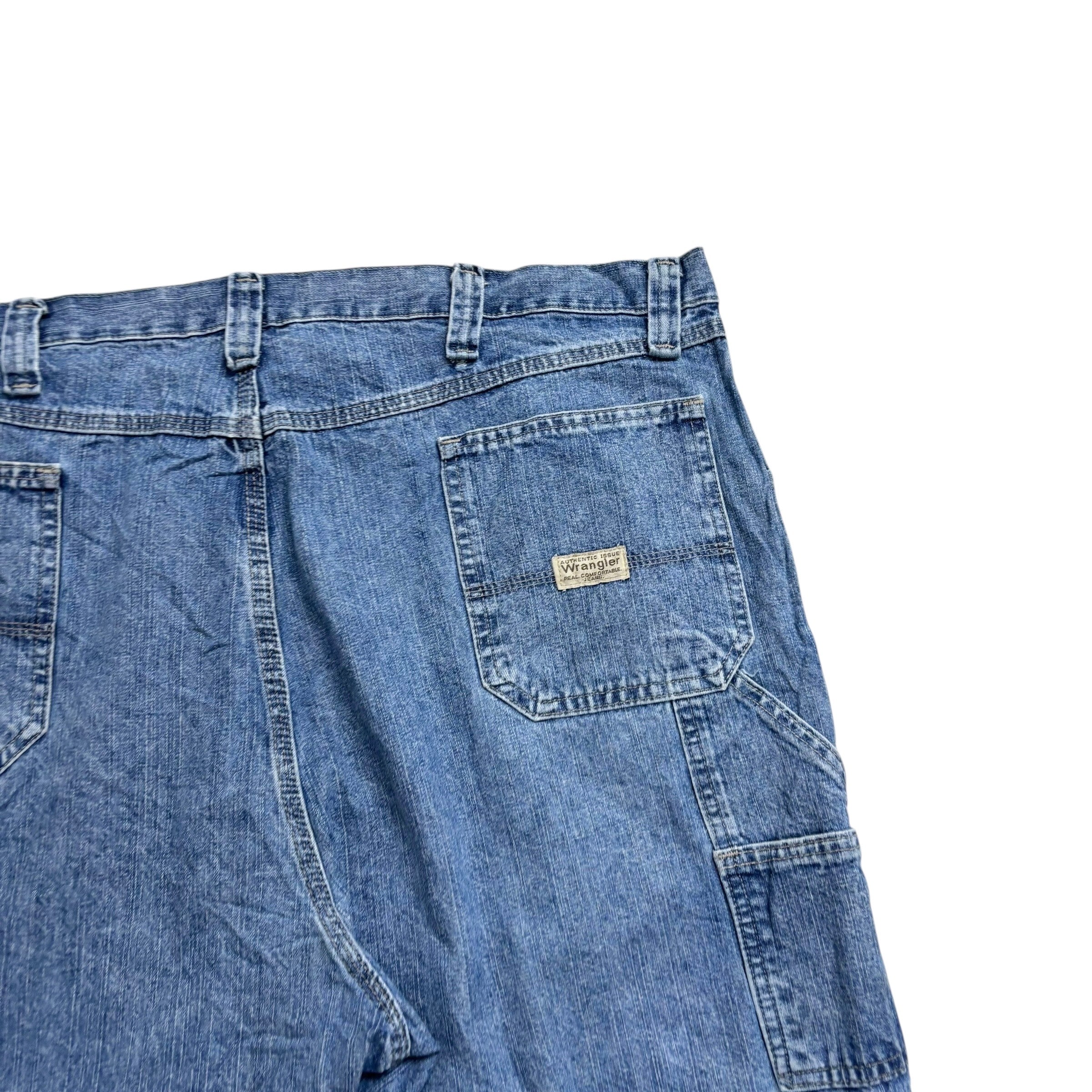 Wrangler Baggy Jorts W44 Mens Mid Blue Denim Shorts Relaxed Fit Carpenter (E)