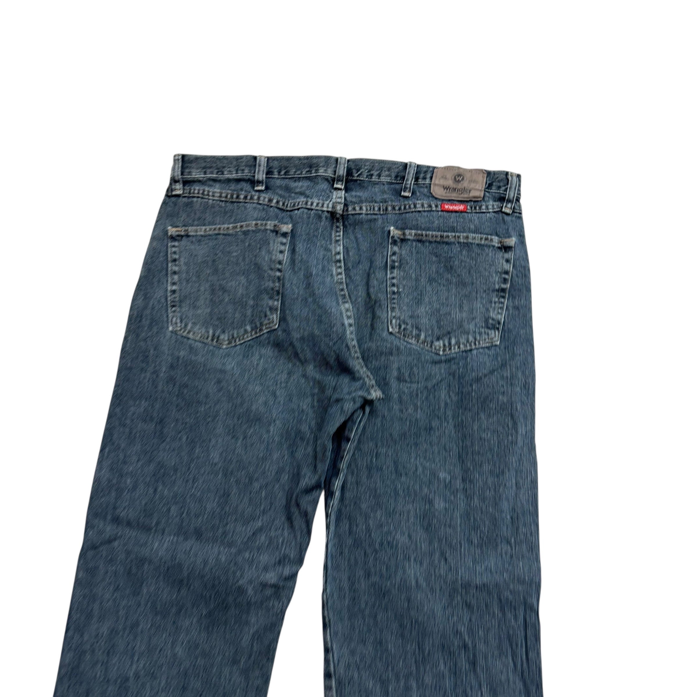 Wrangler Jeans W38 L29 Mens Dark Blue Regular Straight Fit Denim (E)