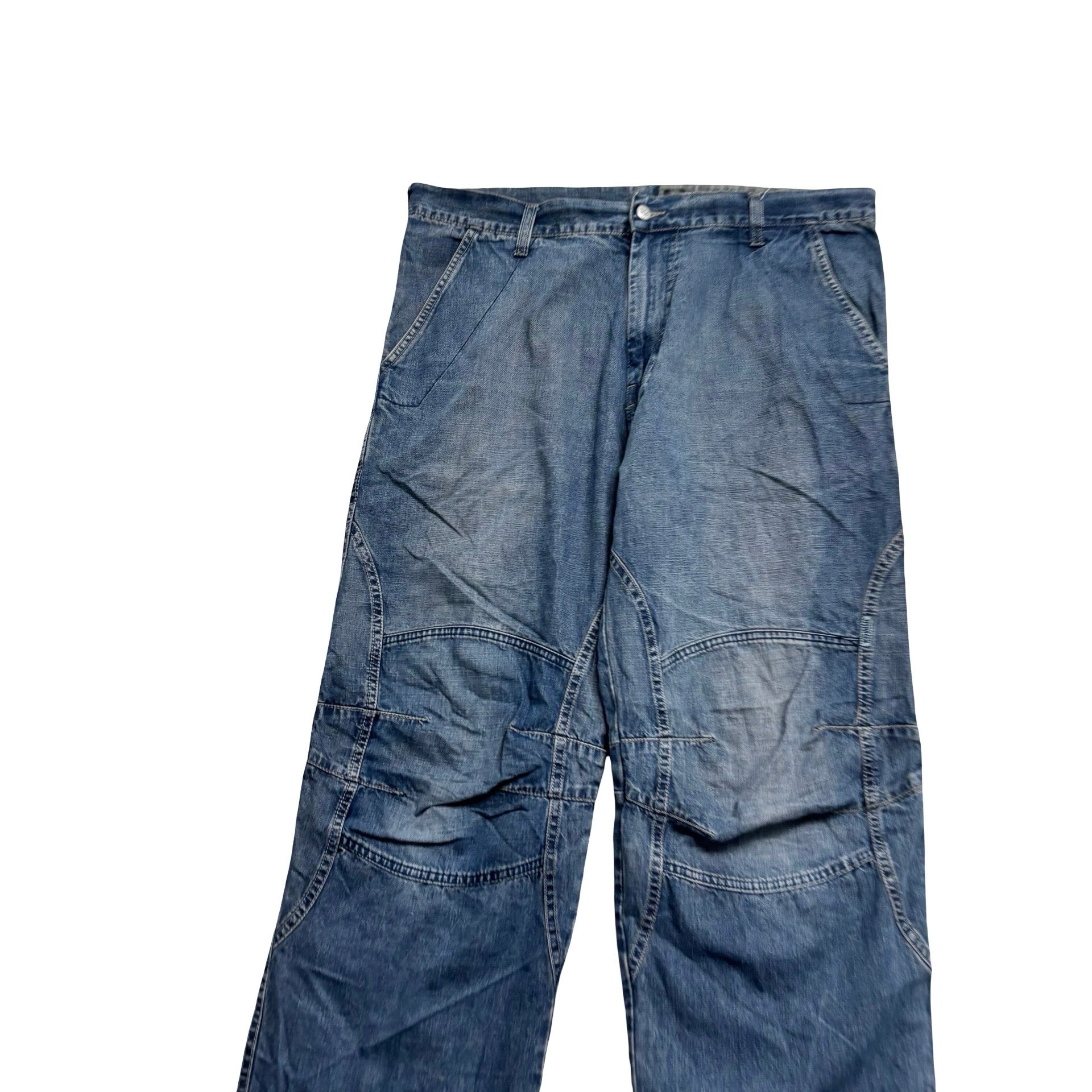 Diesel Baggy Jeans W36 L34 Mens Mid Blue Relaxed Fit Vintage Y2K Denim (E)