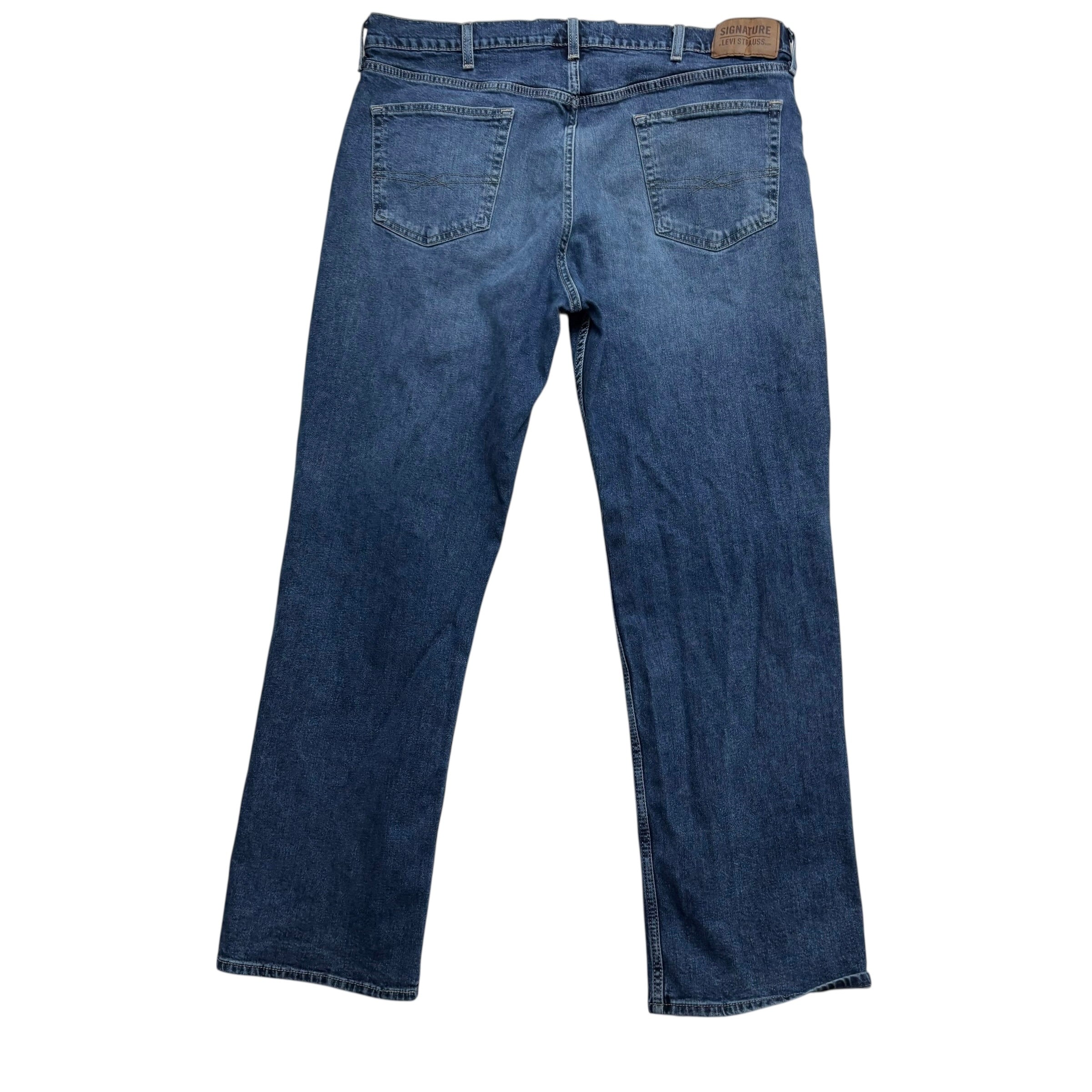 Levis Signature Jeans W38 L32 Mens Mid Blue Baggy Relaxed Fit Stretch