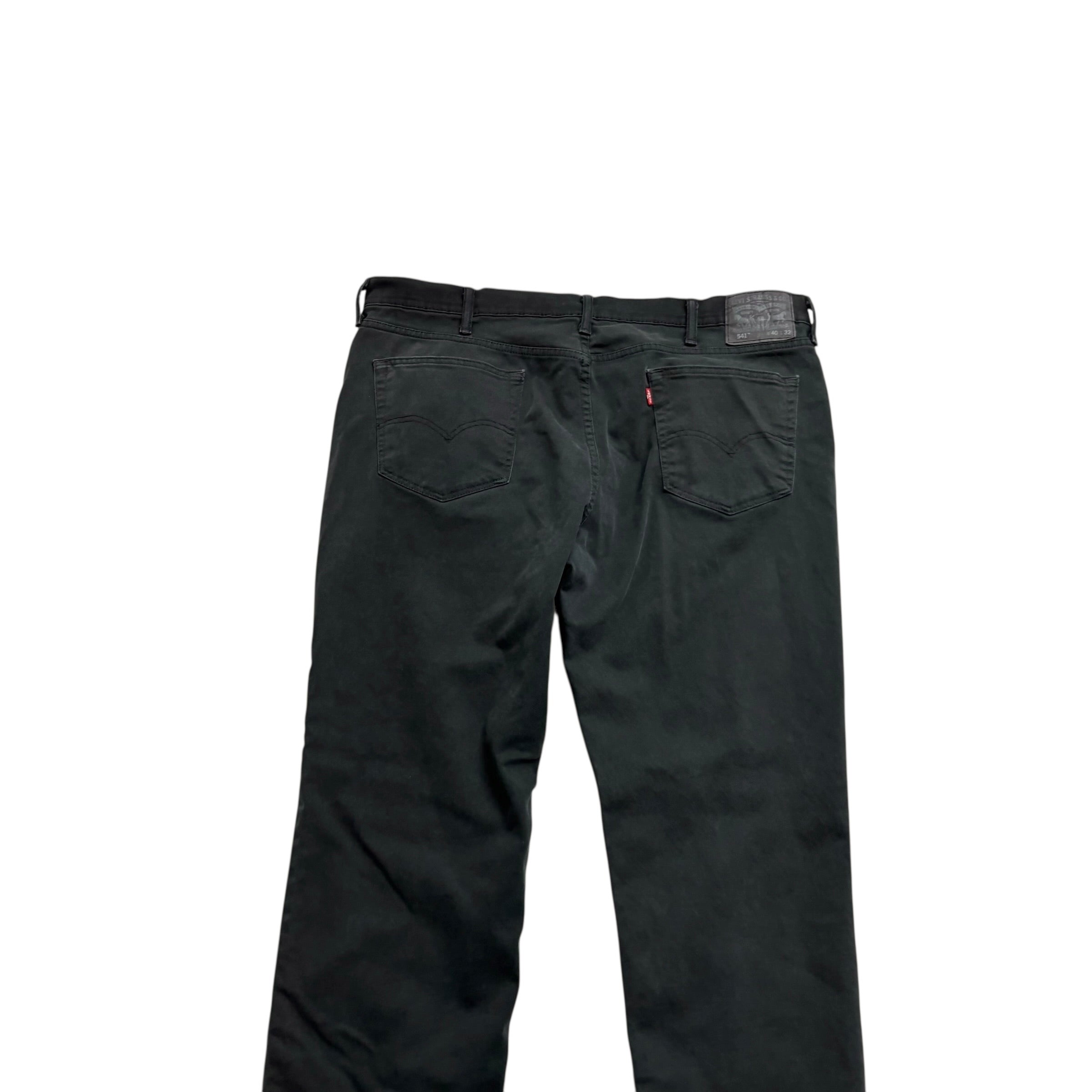 Levis 541 Jeans W40 L31 Mens Black Athletic Tapered Fit Stretch Denim (F)