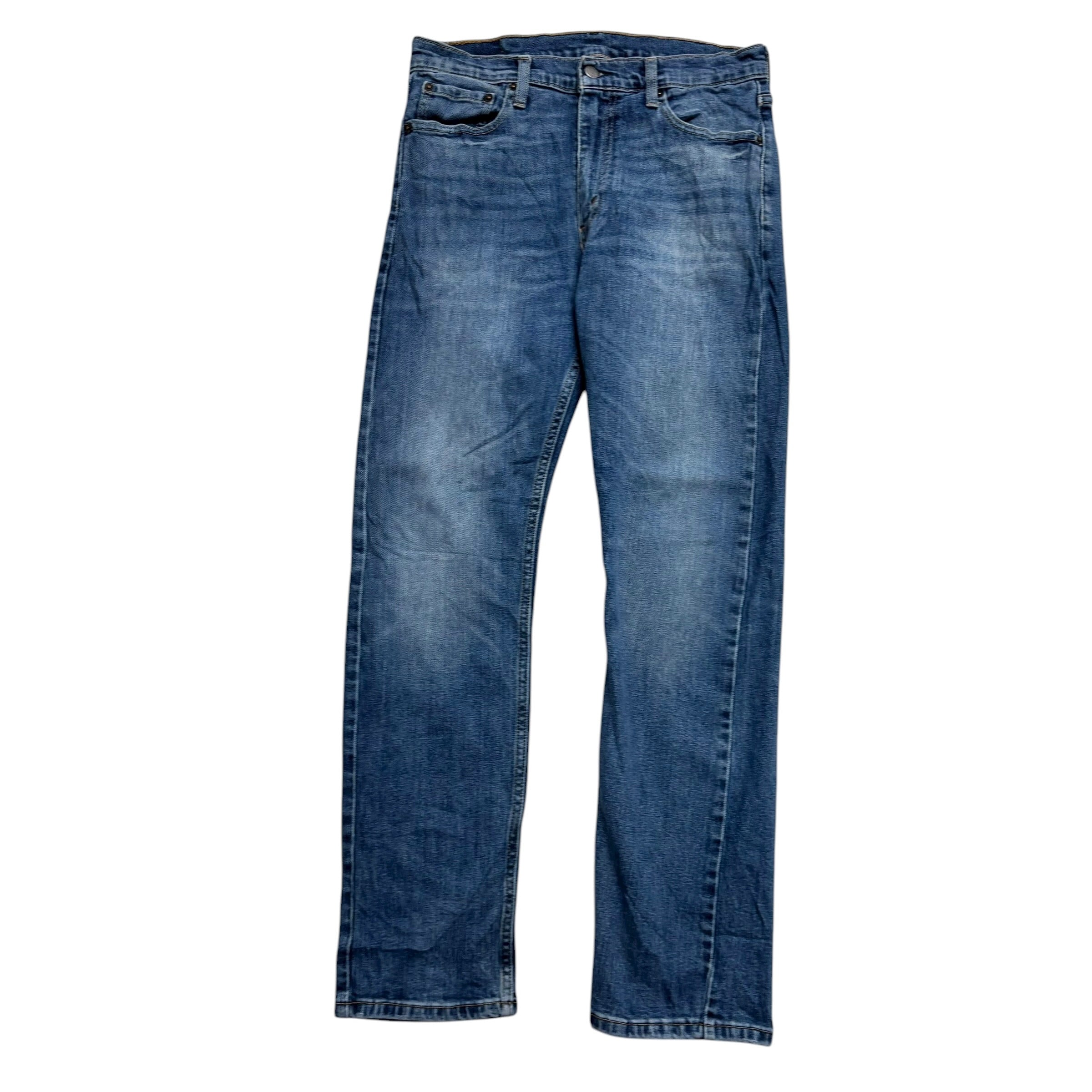 Levis 513 Jeans W32 L30 Mens Mid Blue Slim Straight Fit Stretch Denim (E)