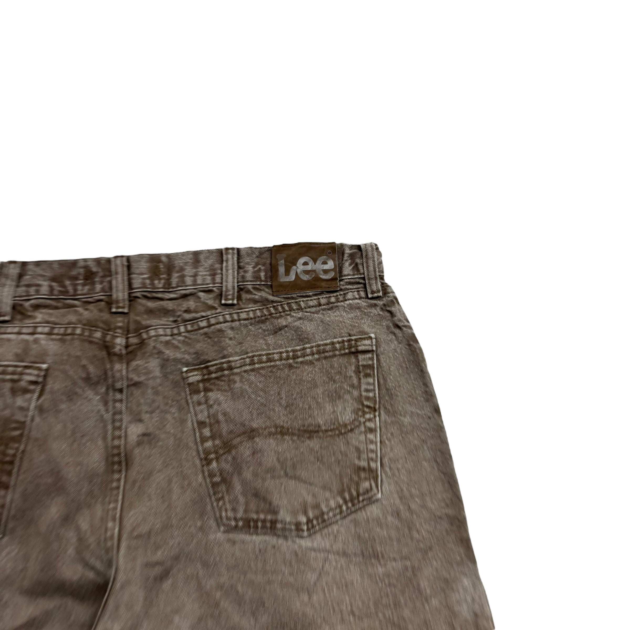 Lee Jeans W38 L32 Mens Regular Straight Fit Brown Denim (E)