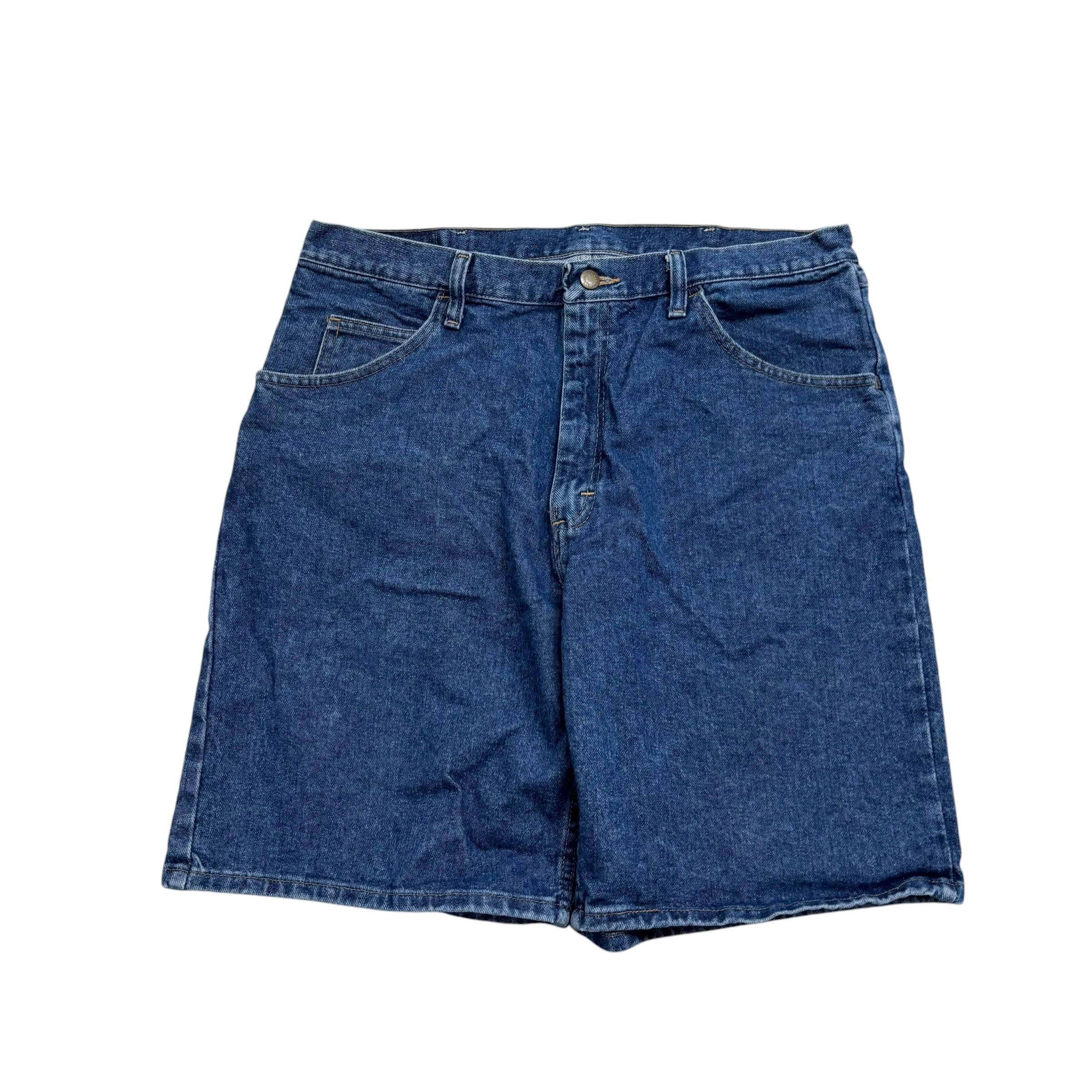 Wrangler Baggy Jorts W36 Mens Denim Shorts Mid Blue Relaxed Fit (E)