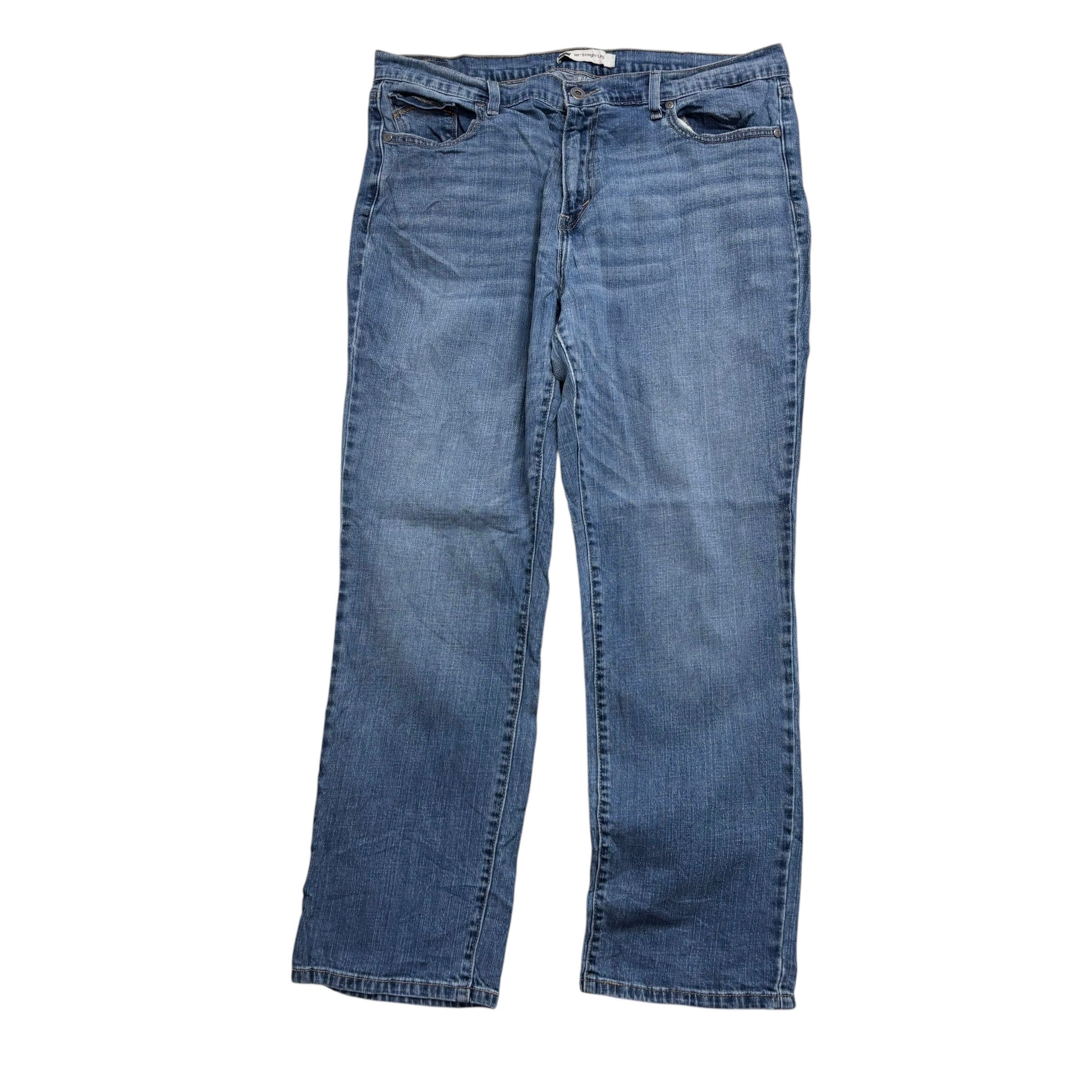 Levis 505 Jeans W36 L30 Womens Regular Straight Mid Blue Stretch Vintage (E)