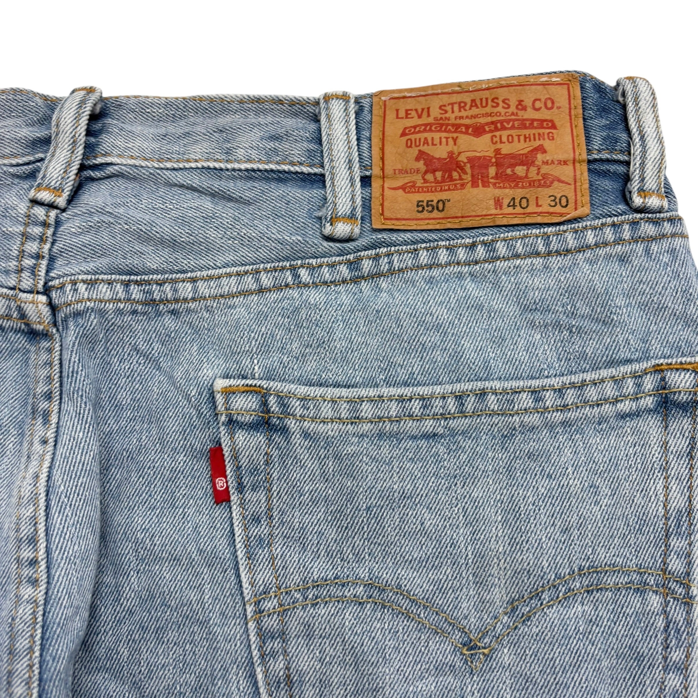 Levis 550 Jeans W38 L30 Mens Light Blue Baggy Relaxed Straight Vintage Denim (E)